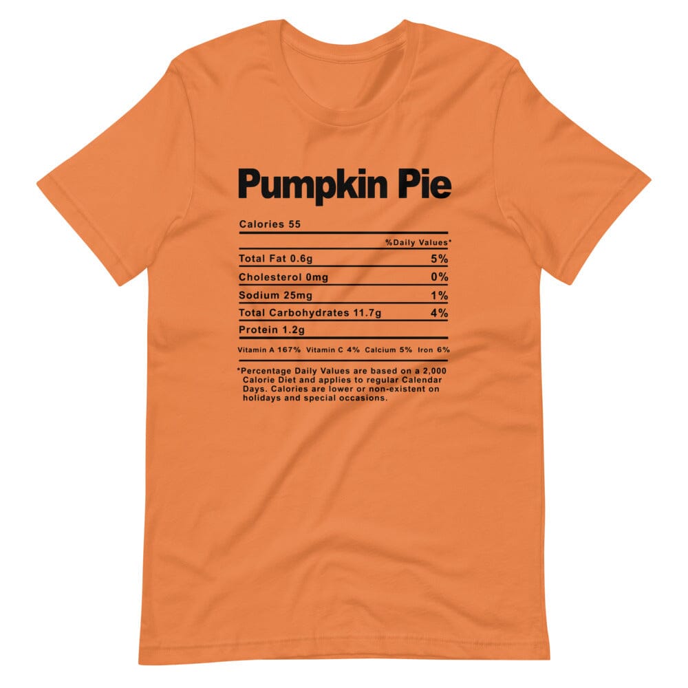 A cozy Pumpkin Pie Thanksgiving Tee featuring a festive design, perfect for holiday celebrations, made from soft Ringspun Cotton.