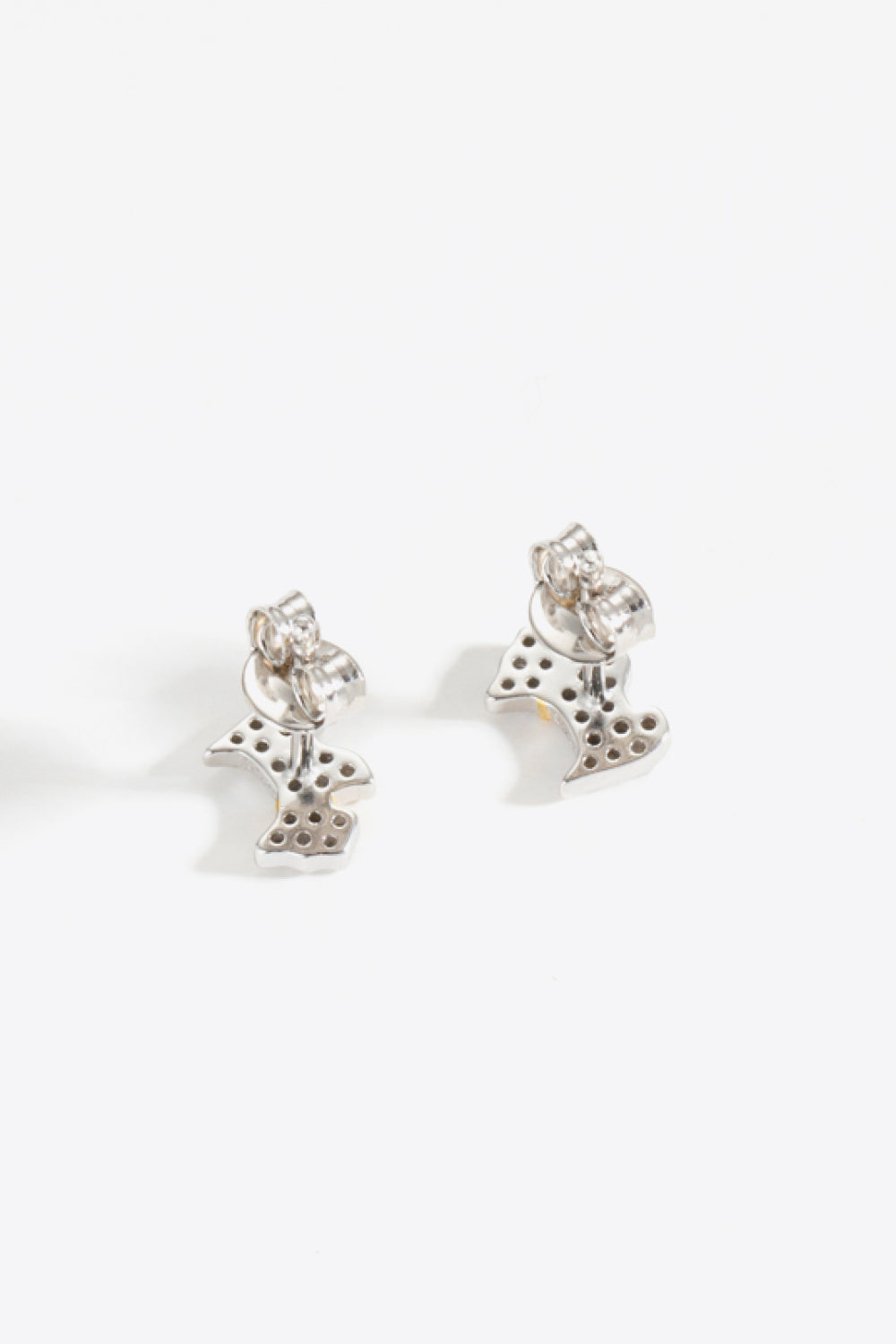 Puppy Zircon 925 Sterling Silver Stud Earrings featuring a playful puppy design with sparkling zircon stones.