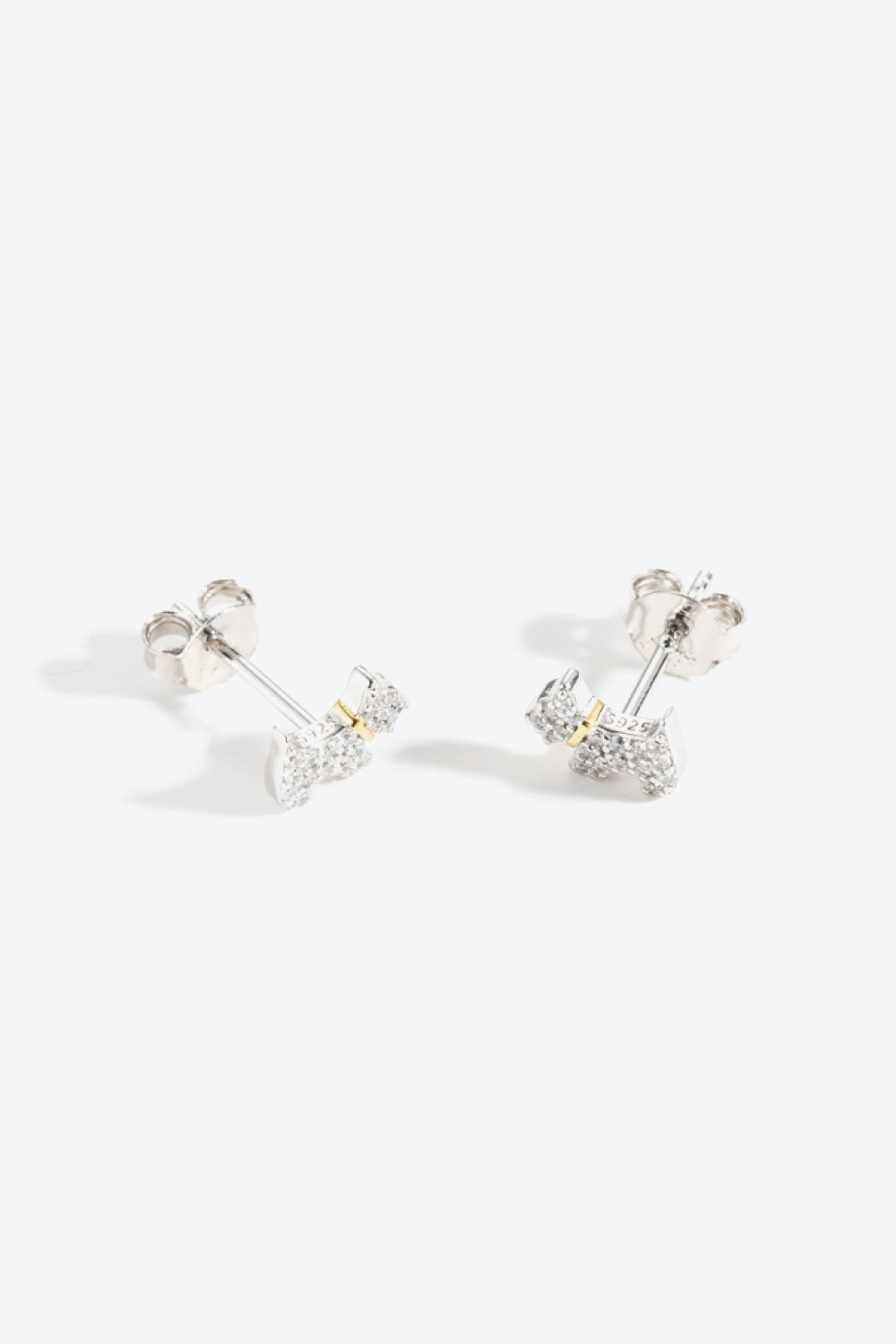 Puppy Zircon 925 Sterling Silver Stud Earrings featuring a playful puppy design with sparkling zircon stones.