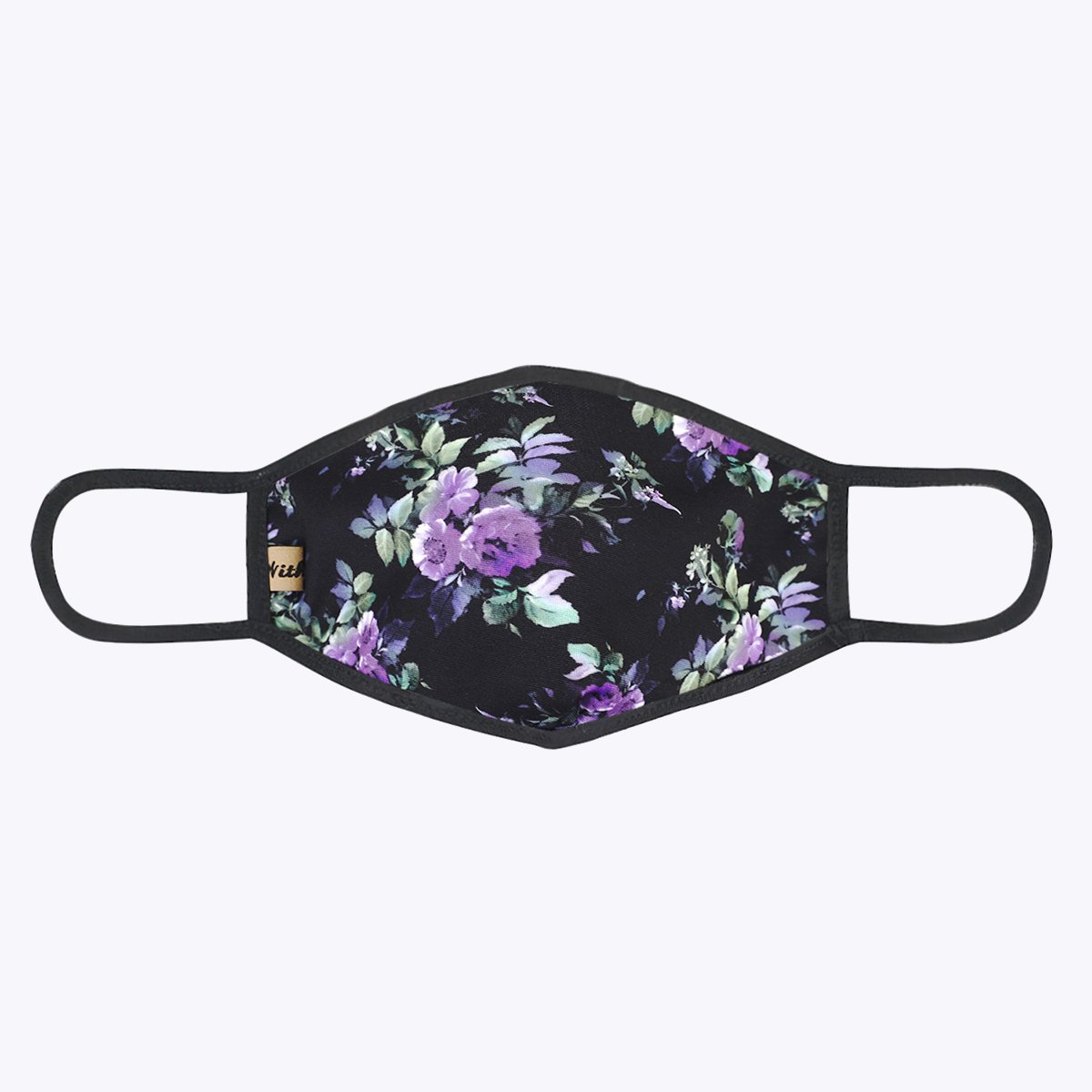 Purpler Flowers 3-Layered Face Cover featuring a vibrant floral design, made from polyester and cotton, suitable for unisex wear.