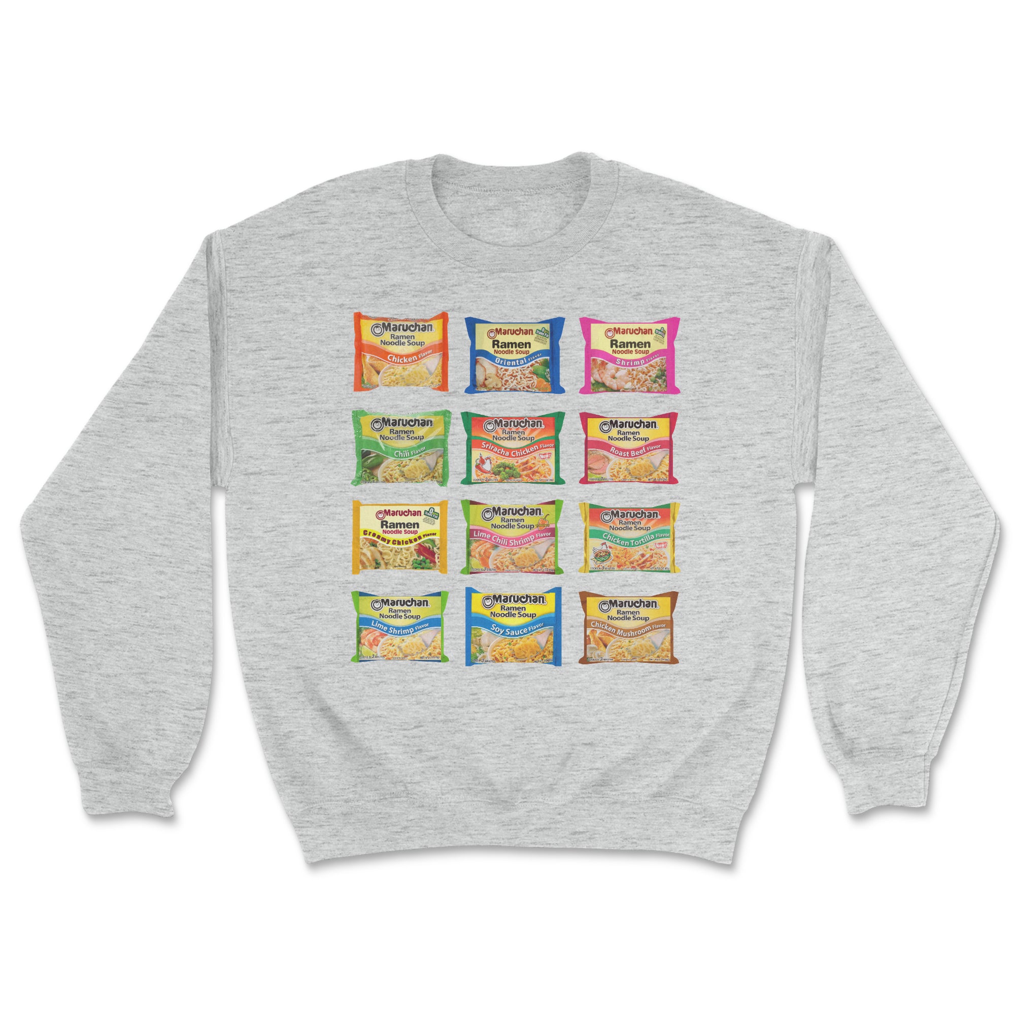 A cozy Ramen Noodles Sweatshirt featuring a vibrant ramen graphic, perfect for noodle lovers.