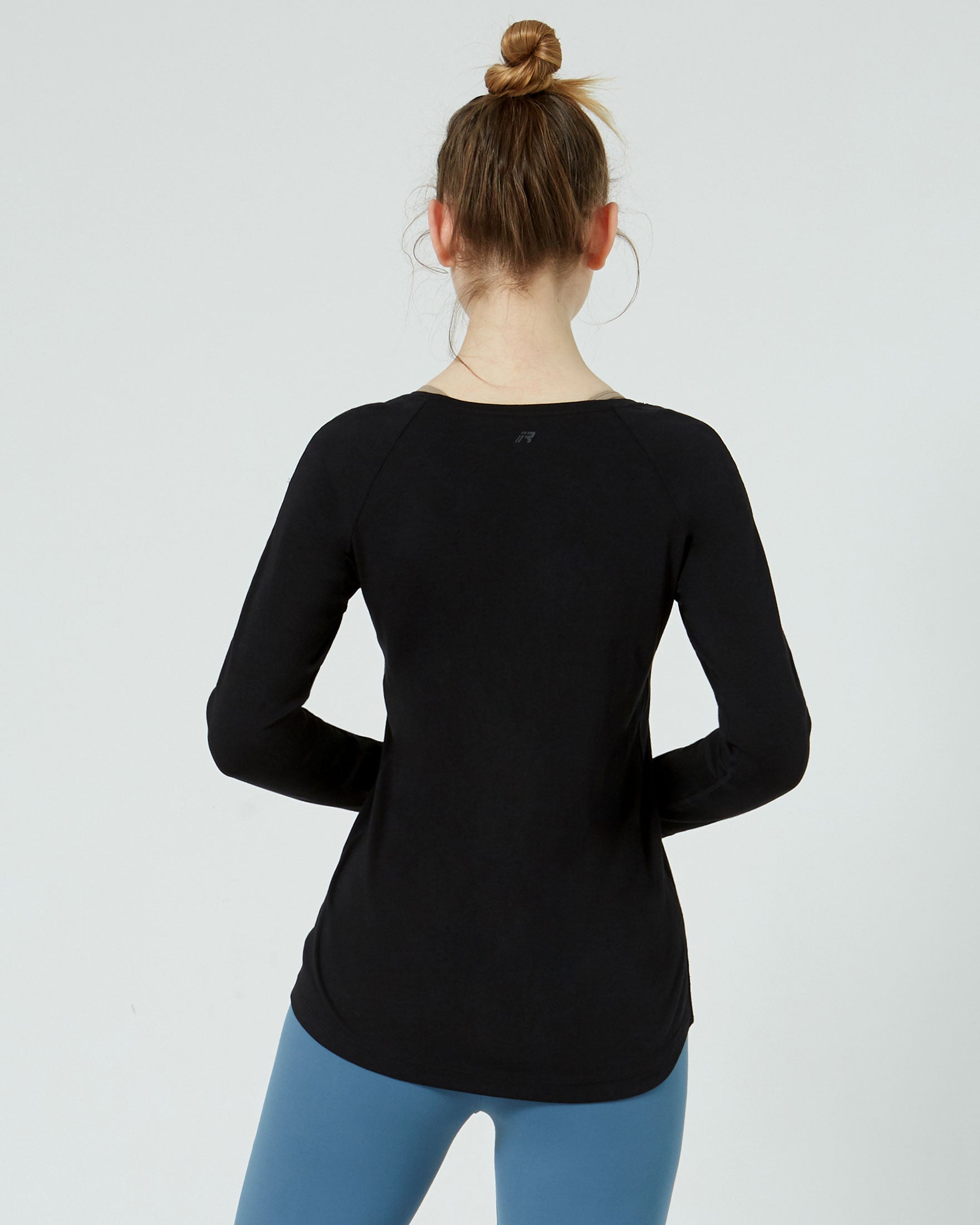 Rebody Essentials Scooped Long Sleeve Top in soft Pima cotton blend, featuring a stylish scooped neckline and long sleeves.