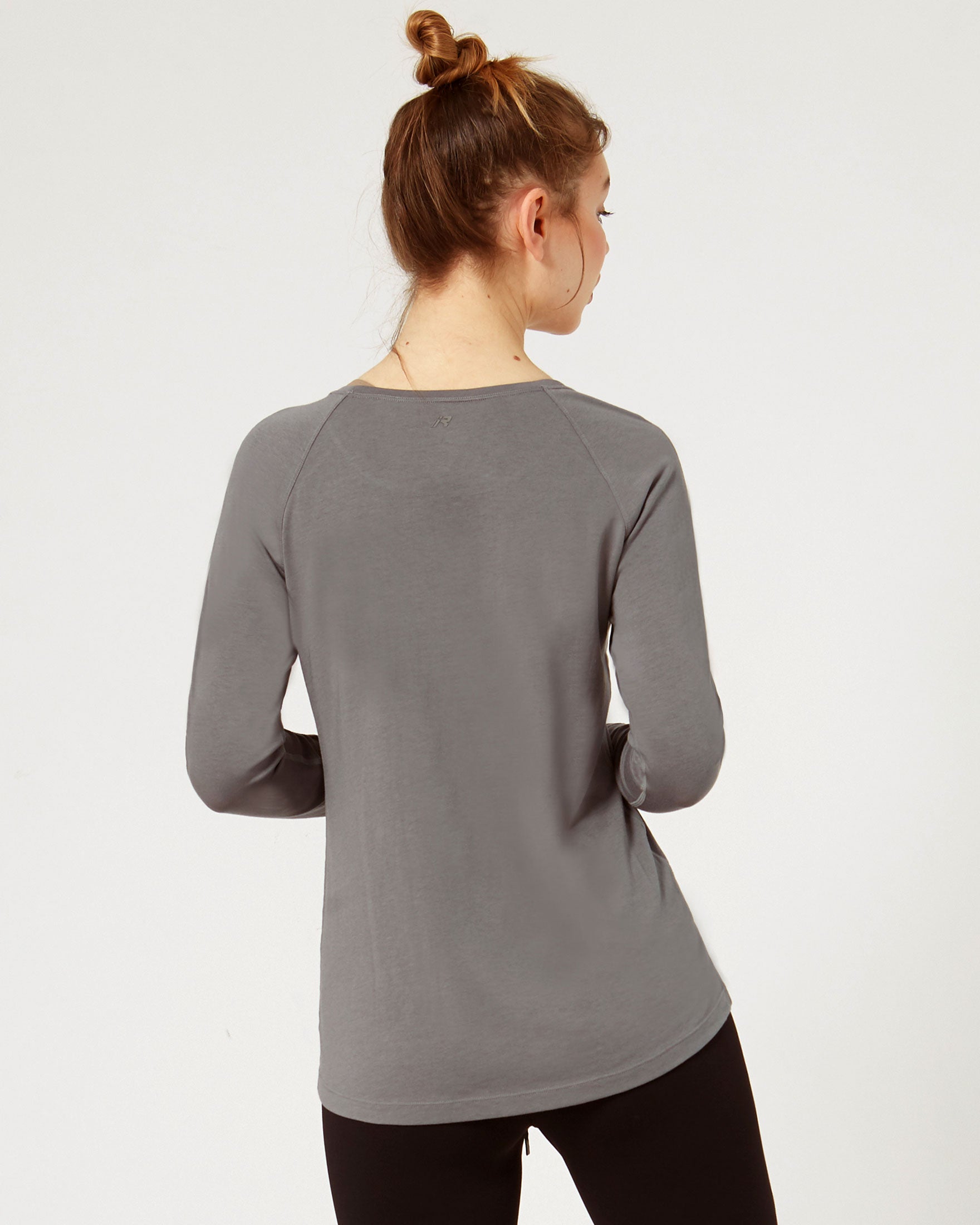 Rebody Essentials Scooped Long Sleeve Top in soft Pima cotton blend, featuring a stylish scooped neckline and long sleeves.