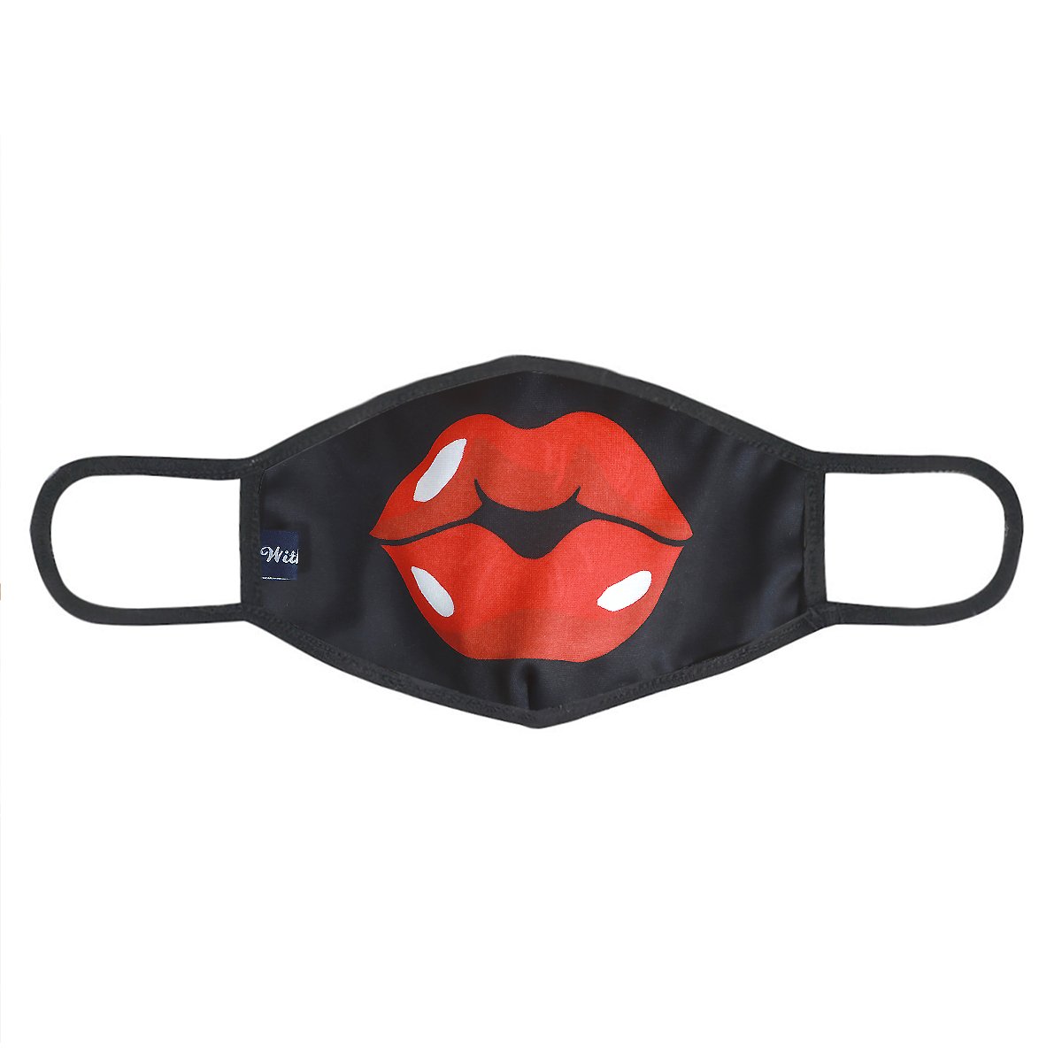 Red Lip 3-Layered Face Cover featuring a unique print design, made from polyester and cotton, suitable for unisex wear.