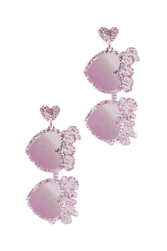 Elegant Resin Team Bride Post Earrings with a 2.75-inch drop, perfect for brides and bridal parties.