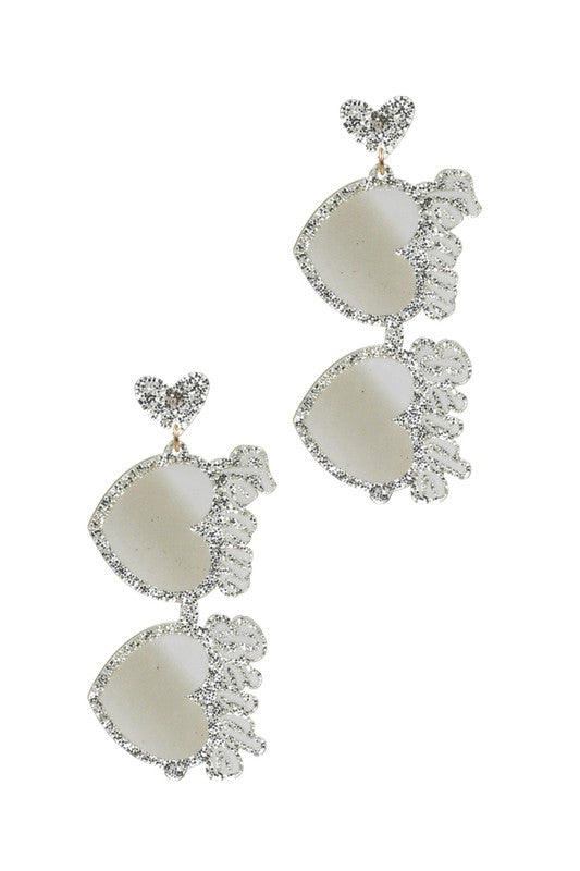 Elegant Resin Team Bride Post Earrings with a 2.75-inch drop, perfect for brides and bridal parties.