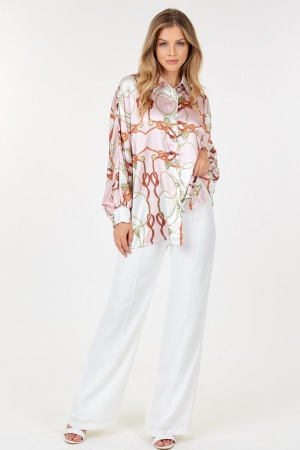 Seamed Wide Leg Palazzo Pants in ivory color, showcasing a stylish wide leg design and seamed detailing.