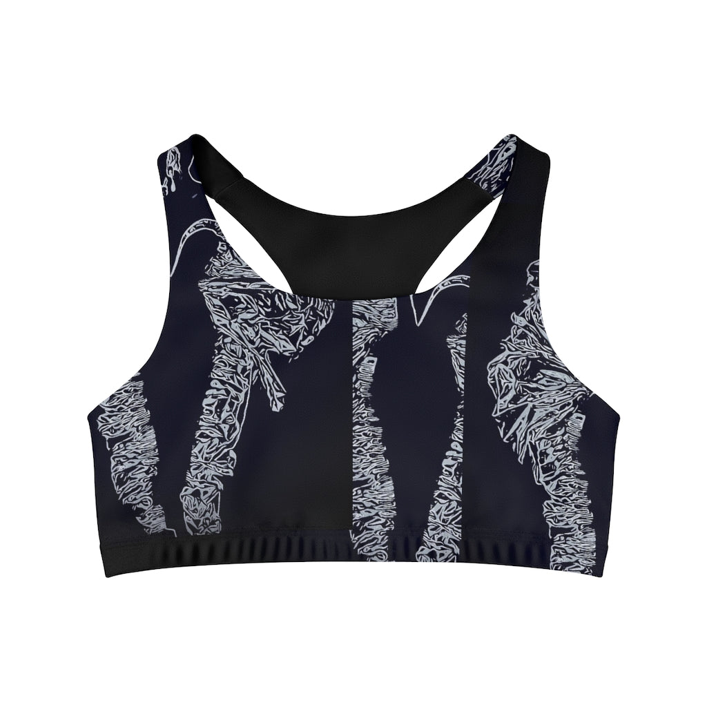 A stylish Seamless Sports Bra made from soft Microfiber Polyester and Spandex, designed for comfort and support during workouts.