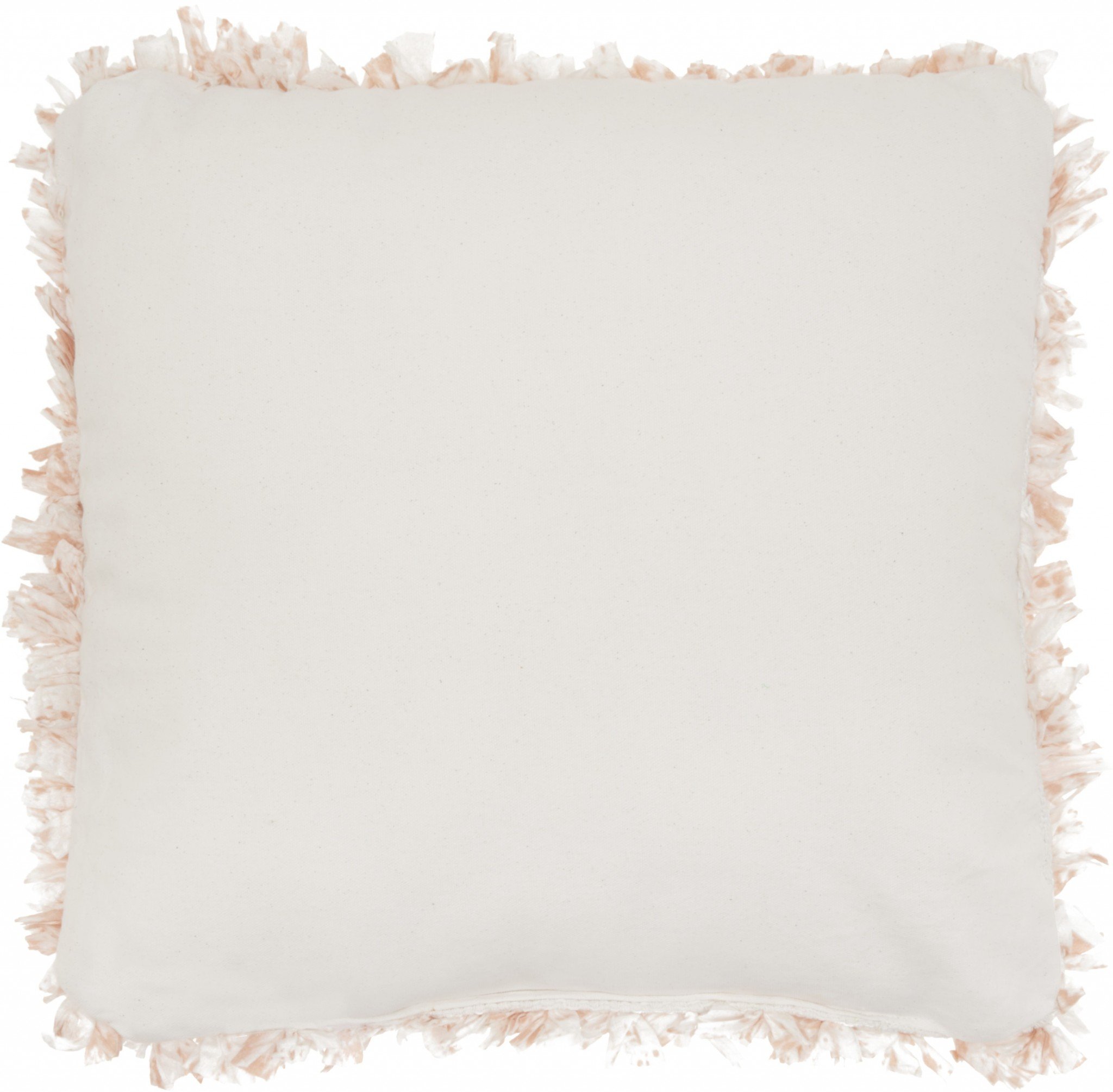 Shaggy Chic Blush and Ivory Throw Pillow with textured design, showcasing pastel colors and plush material.