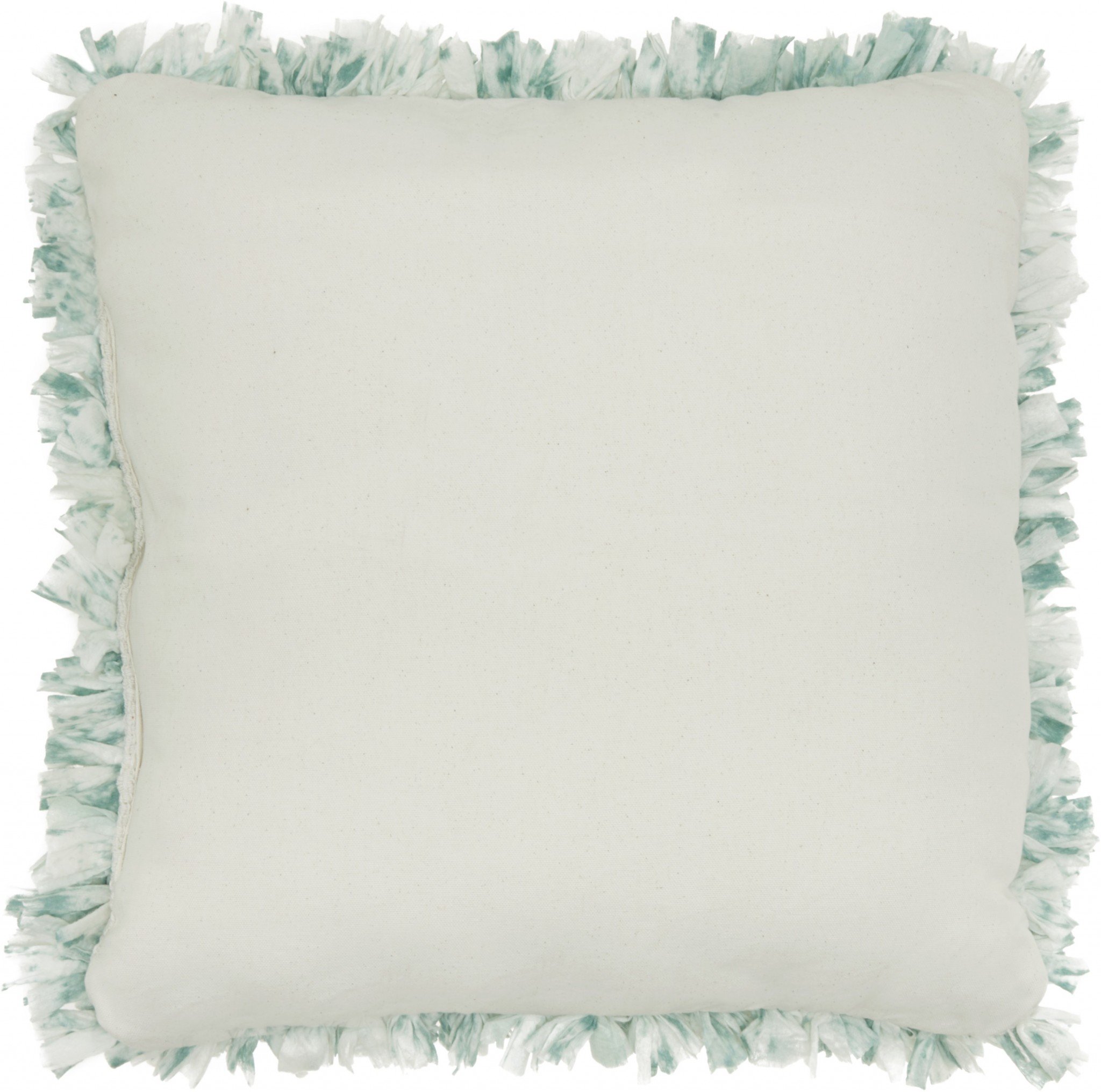 Shaggy Chic Teal and Ivory Throw Pillow with textured design, perfect for modern home decor.