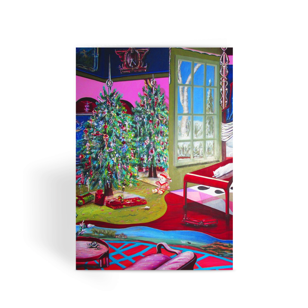 Sharon Tatem Christmas Greeting Card with a glossy finish, featuring a festive design, blank interior for personalization, and A5 size.