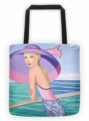 Sharon Tatem Fashion Tote bag from the Palm Beach Collection, featuring vibrant design and sturdy cotton handles.