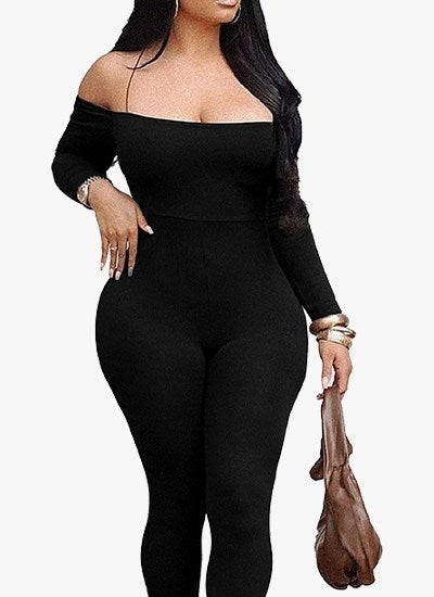 SHRNE JUSTIN Black Long Sleeve Pants Two Piece Set featuring a luxurious crop top and high-waisted pants, perfect for stylish outfits.