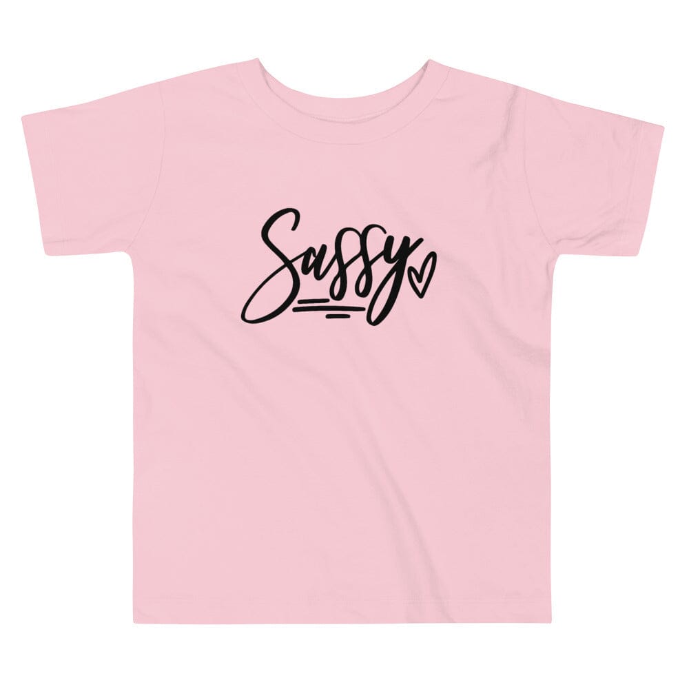 A colorful Side of Sassy Toddler Tee featuring playful designs, made from soft cotton jersey, perfect for toddlers.