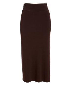 A stylish Side-Slit Pencil Skirt made from soft stretch knit fabric, featuring an elastic waist and a chic side slit, perfect for modern casual wear.