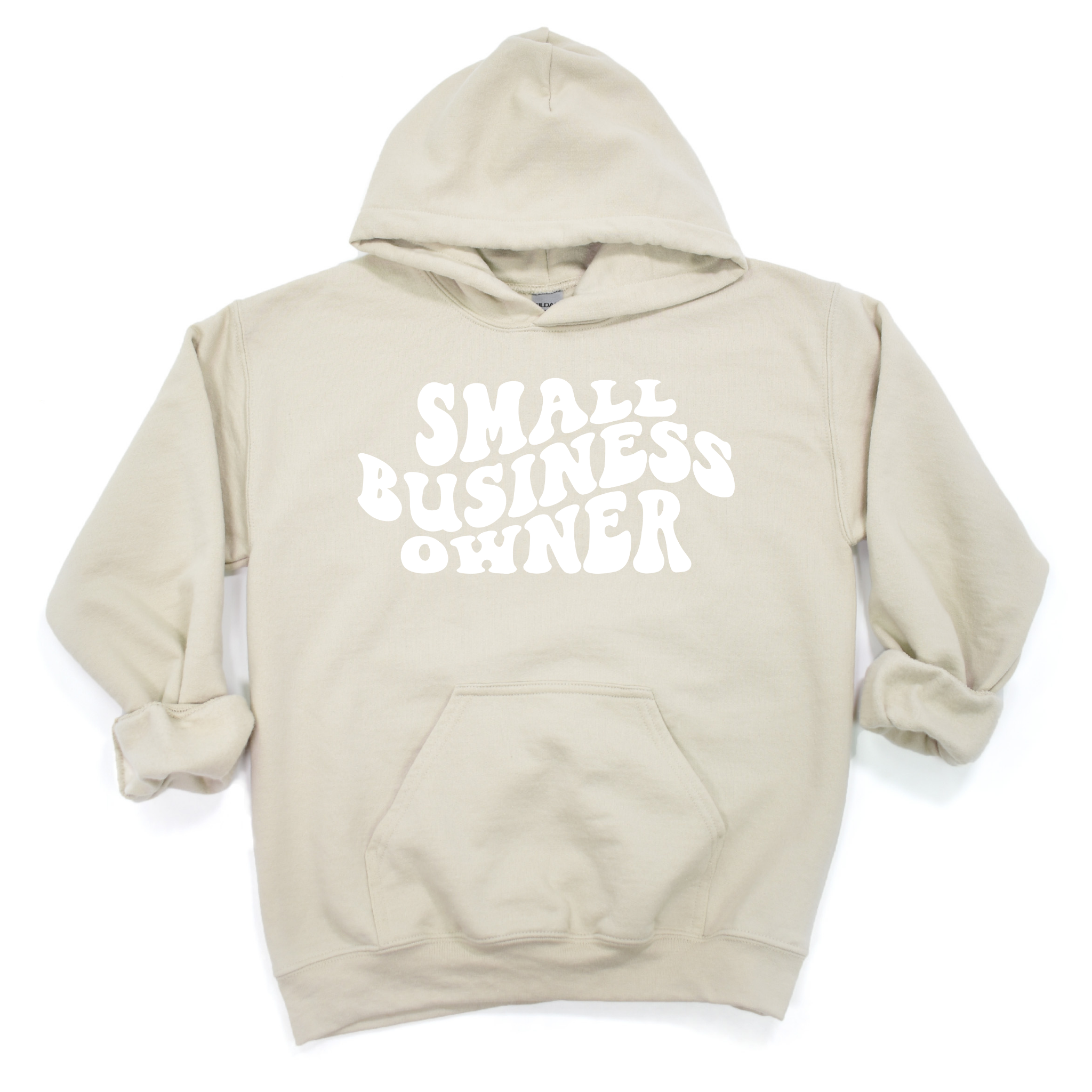 A cozy Small Business Owner Sweatshirt featuring a stylish puff design, perfect for celebrating entrepreneurship.