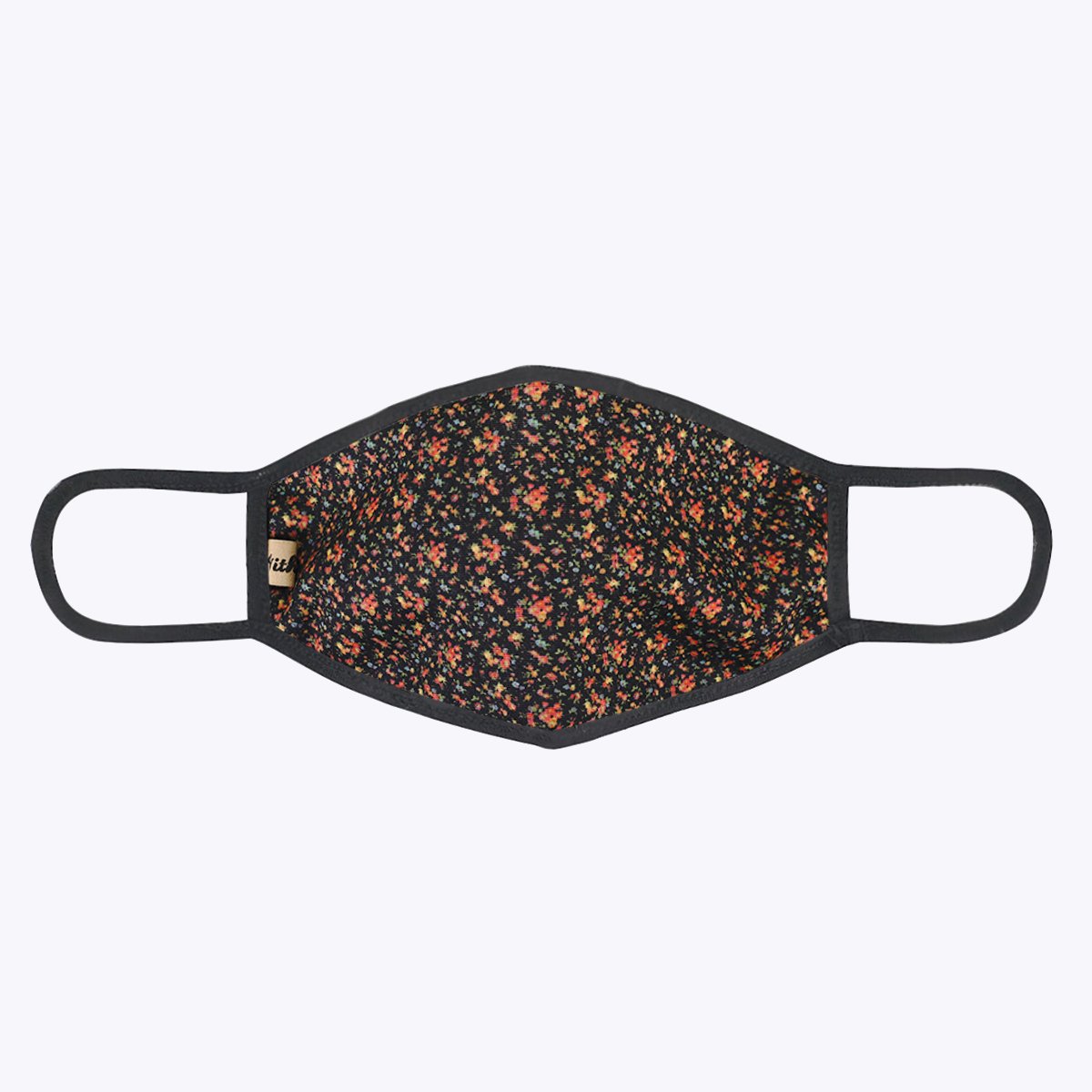 Small Flowers 3-Layered Face Cover featuring a floral print design, made from polyester and cotton, suitable for unisex wear.