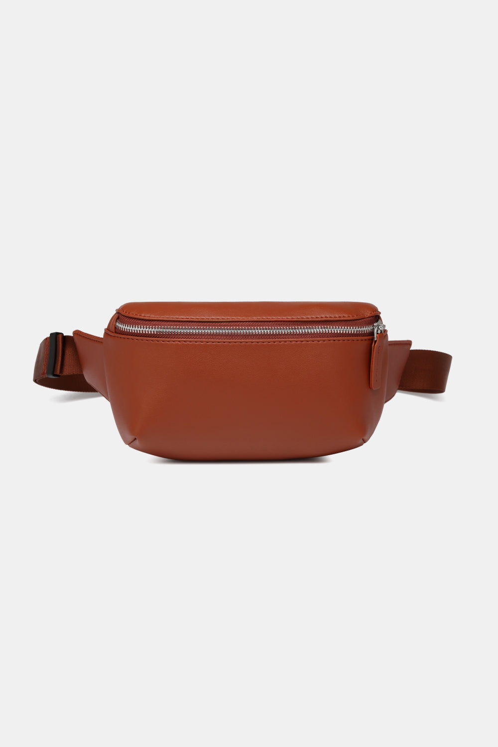 Small PU leather sling bag in solid color, showcasing its compact design and adjustable strap.