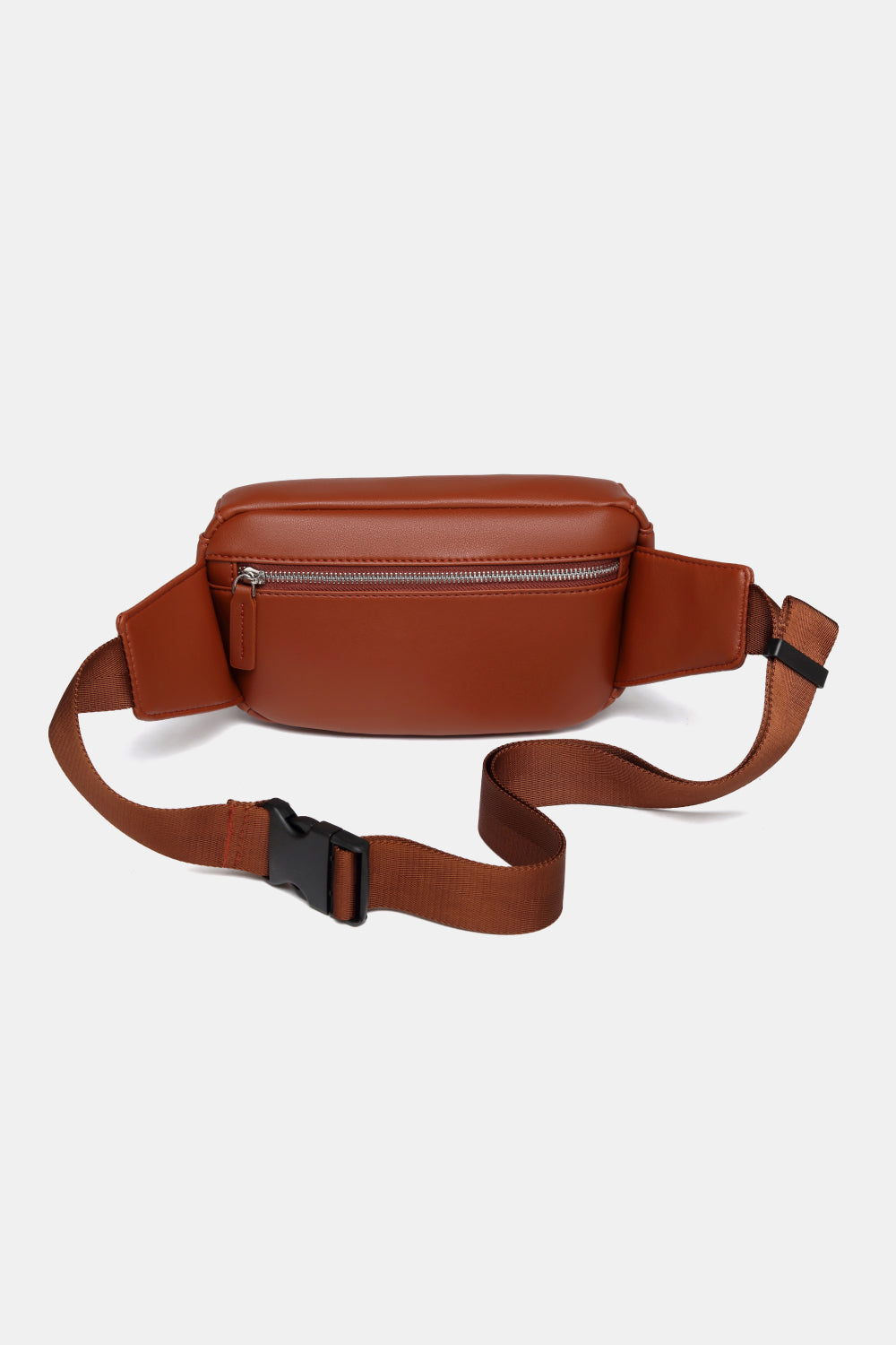 Small PU leather sling bag in solid color, showcasing its compact design and adjustable strap.