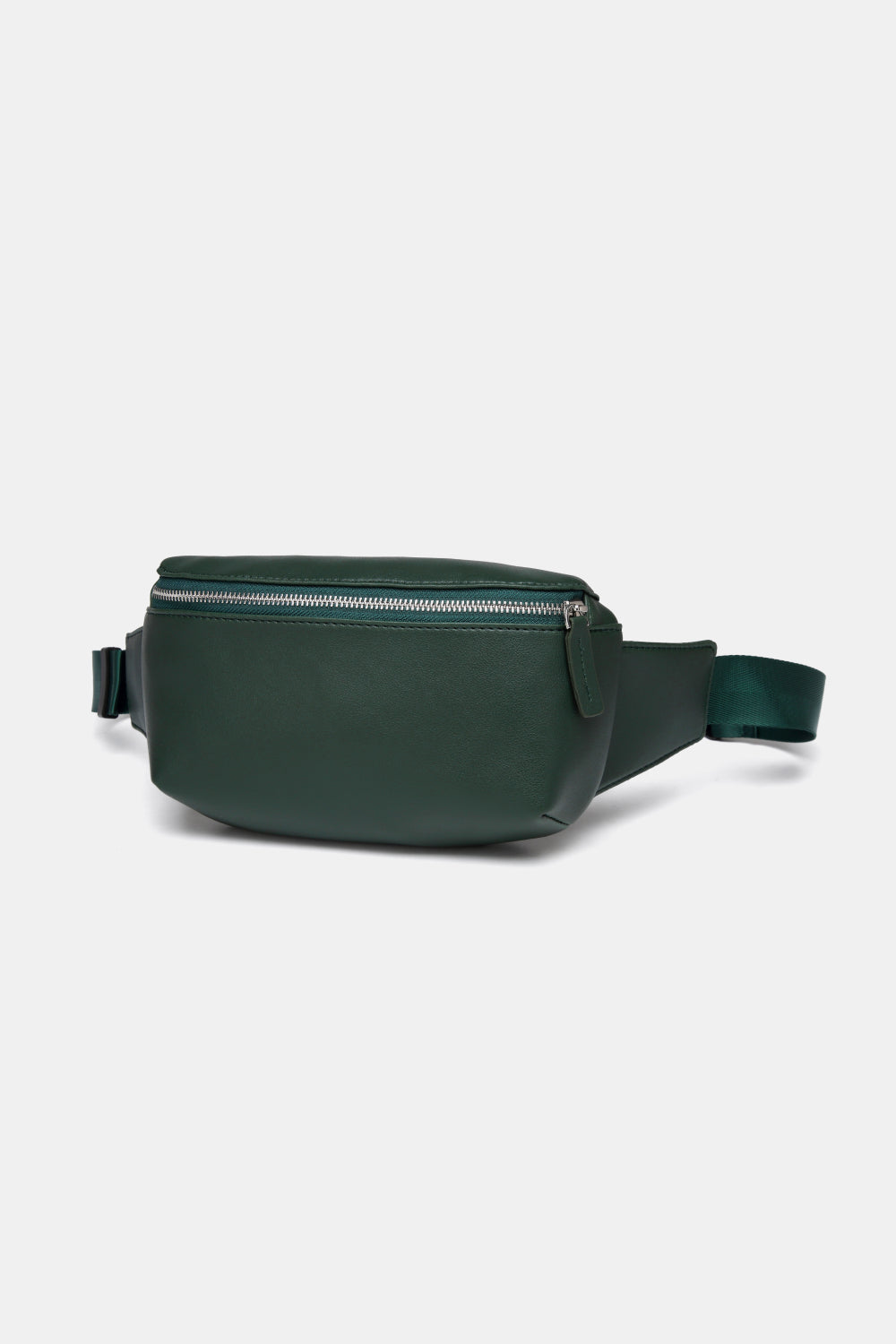 Small PU leather sling bag in solid color, showcasing its compact design and adjustable strap.