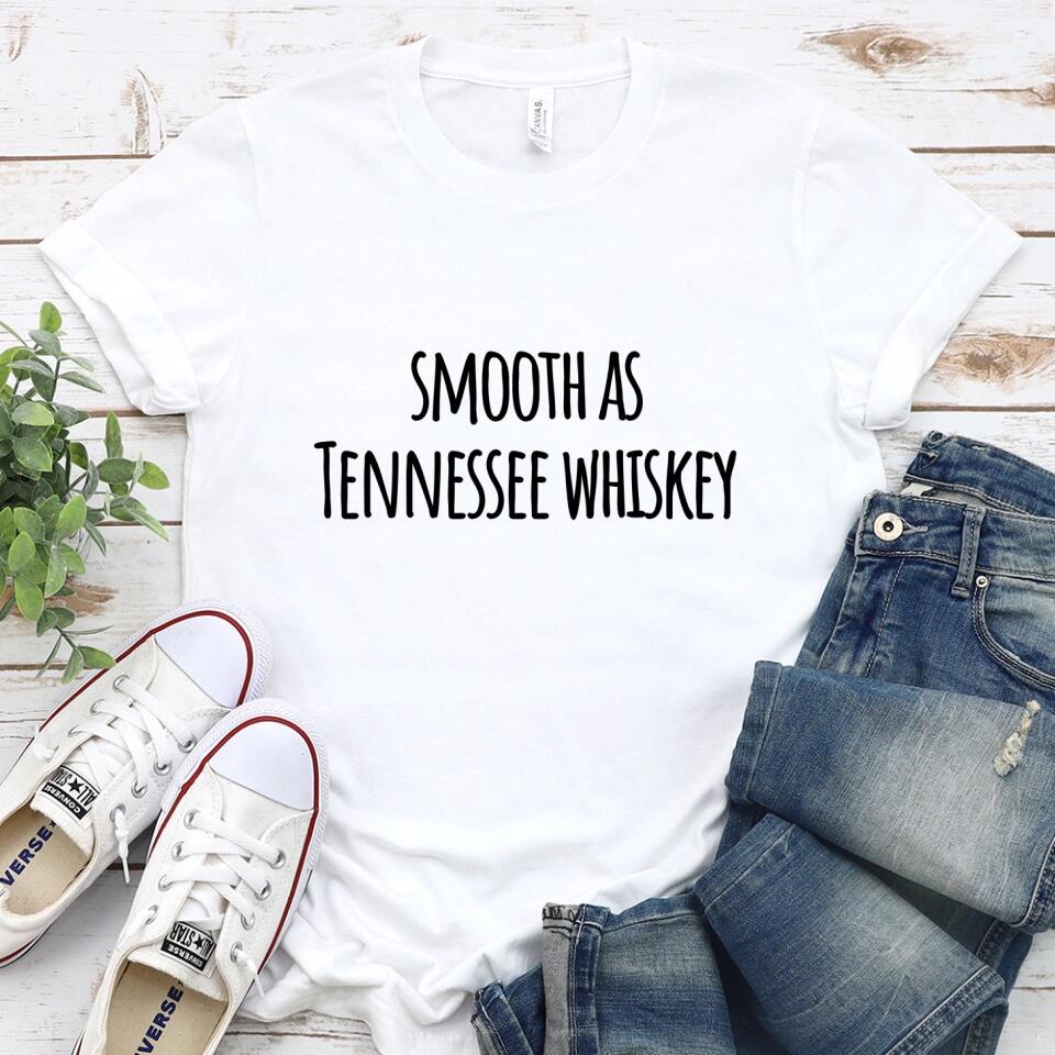 Smooth As Tennessee Whiskey Couple Tee featuring a stylish design, made from soft Ringspun Cotton, perfect for couples.