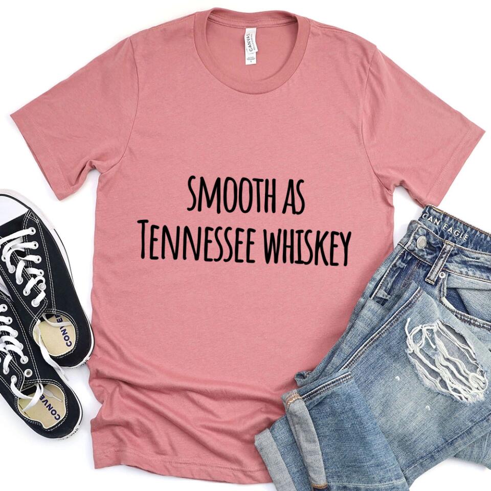 Smooth As Tennessee Whiskey Couple Tee featuring a stylish design, made from soft Ringspun Cotton, perfect for couples.