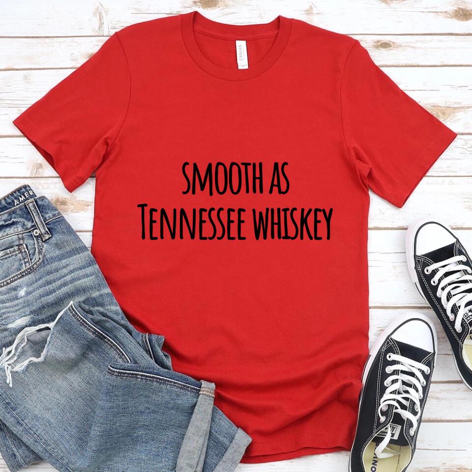 Smooth As Tennessee Whiskey Couple Tee featuring a stylish design, made from soft Ringspun Cotton, perfect for couples.