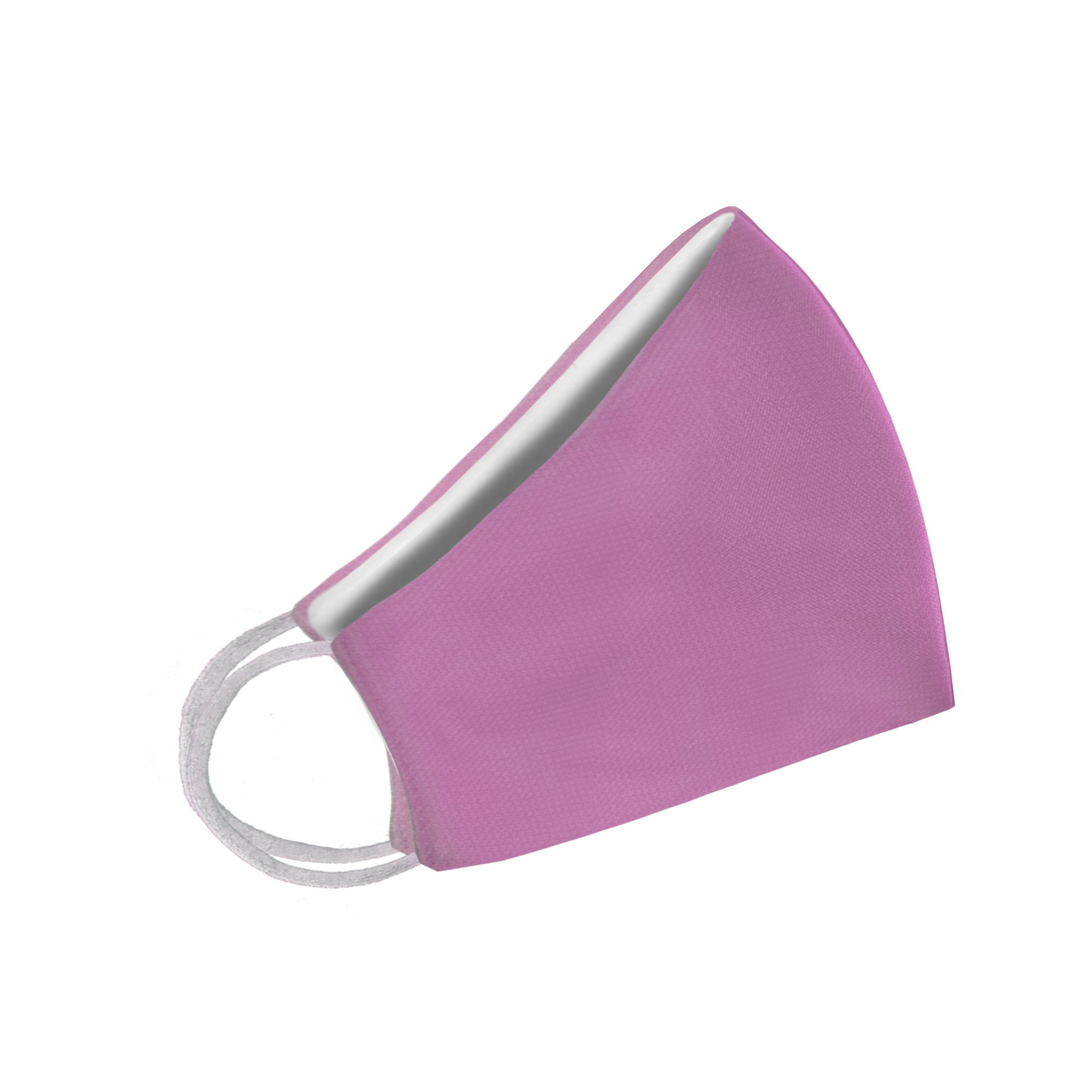 Solid mauve face mask displayed on a neutral background, showcasing its stylish design and adjustable ear loops.