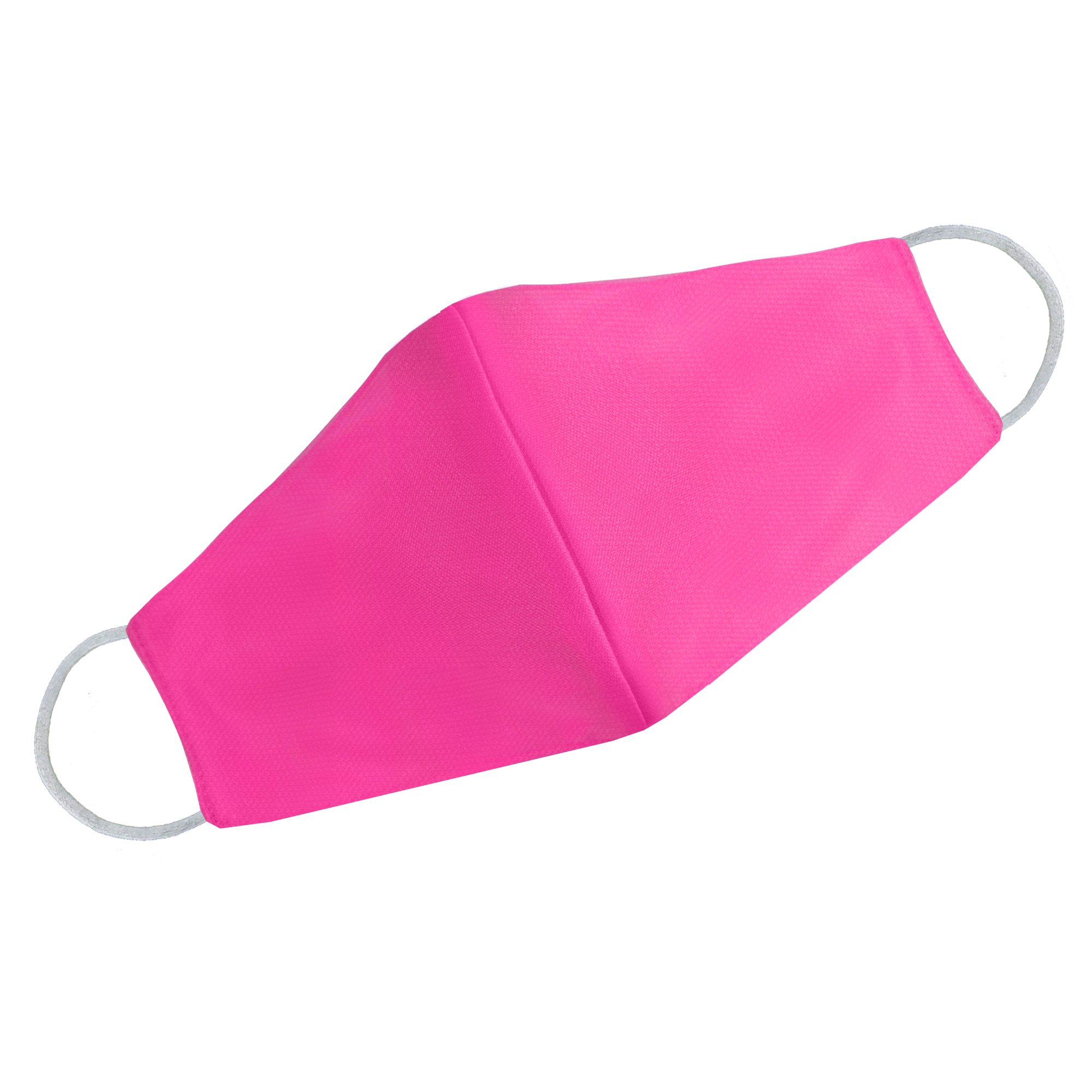 Solid Neon Pink Face Mask displayed on a white background, showcasing its vibrant color and fabric texture.