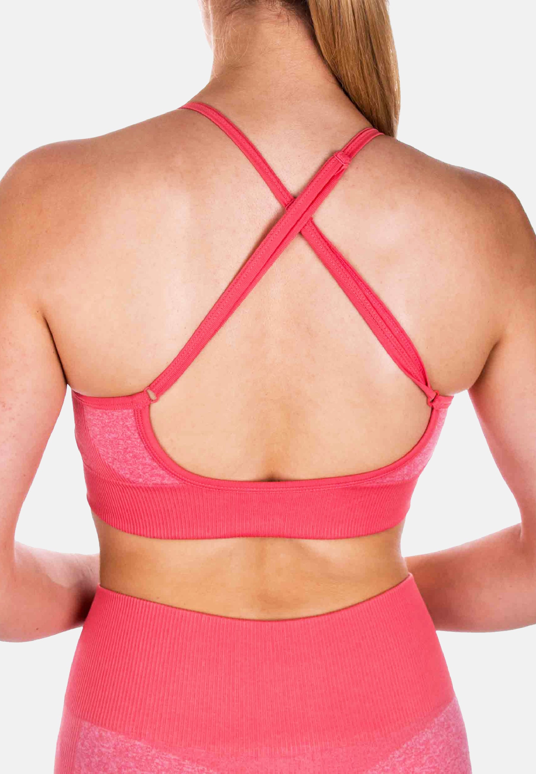 ZRED Sports Bra ICON in pink, showcasing its stylish design and comfortable fit, perfect for sports and leisure activities.