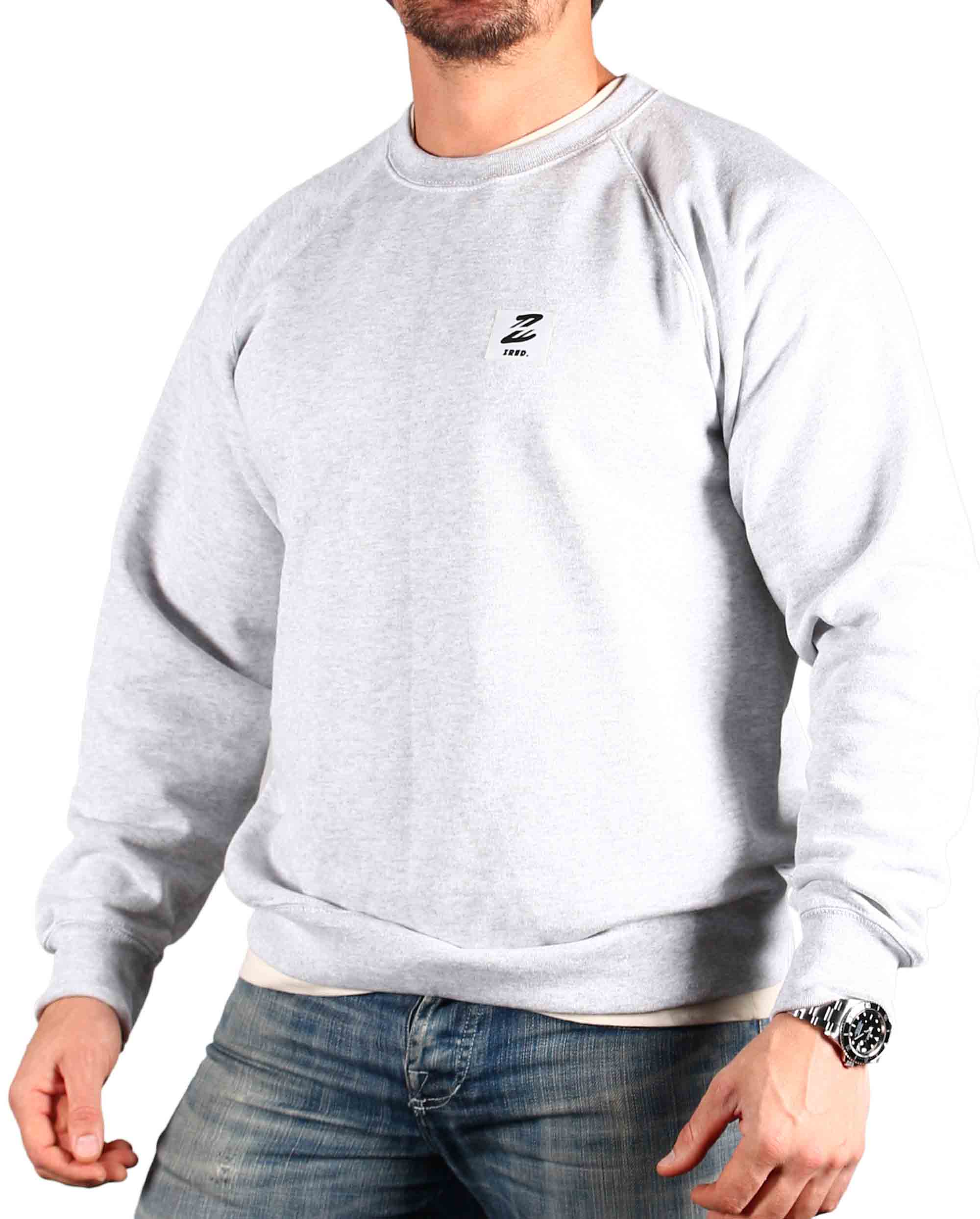 Stylischer grauer Herren Sweater aus Baumwolle und Polyester, ideal für Freizeit und Sport.