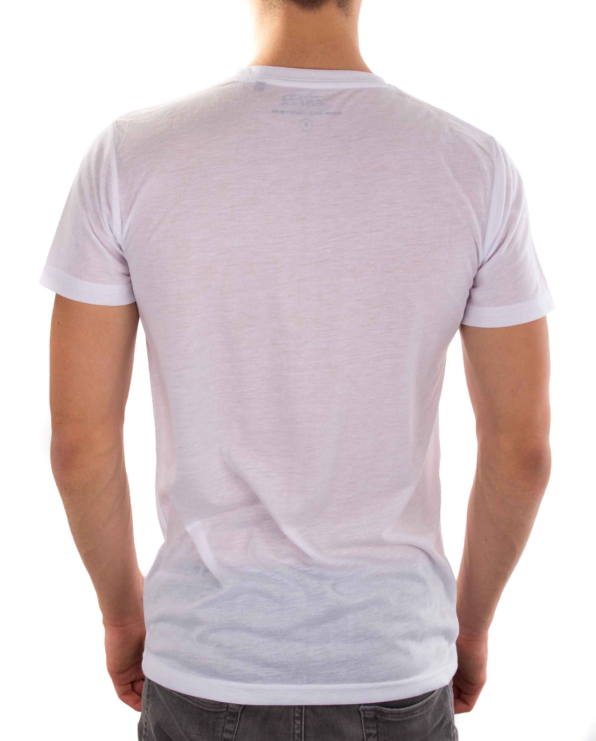 Stylischer weißer Tee stripedout für Herren, ideal für Freizeit und Sport, aus 100% Polyester gefertigt.