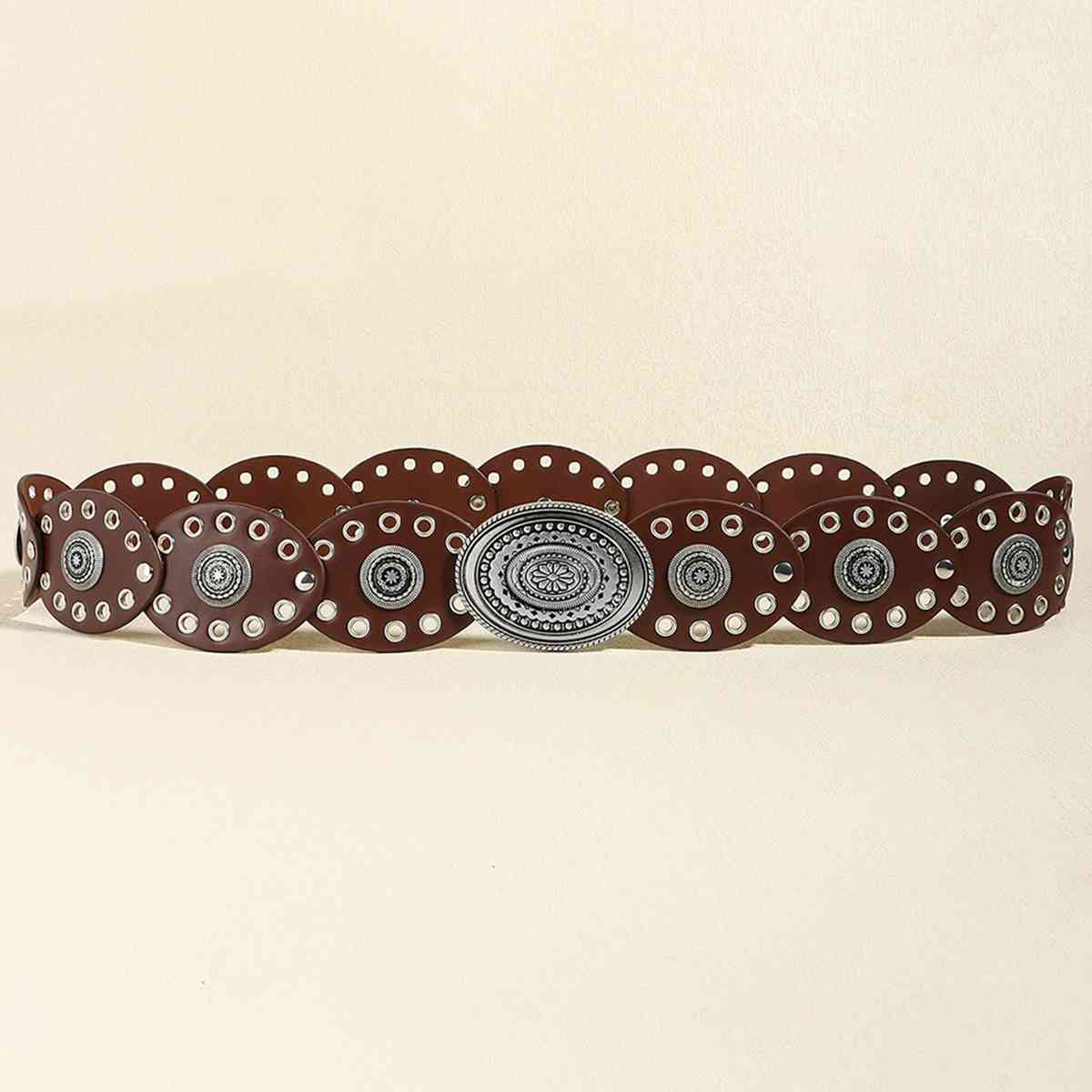 Texas Baby Chunky Belt made of PU material, featuring a bold 2-inch buckle and a sleek design, perfect for stylish outfits.