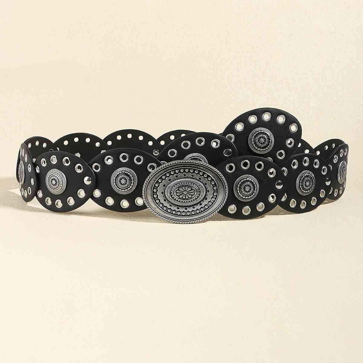 Texas Baby Chunky Belt made of PU material, featuring a bold 2-inch buckle and a sleek design, perfect for stylish outfits.