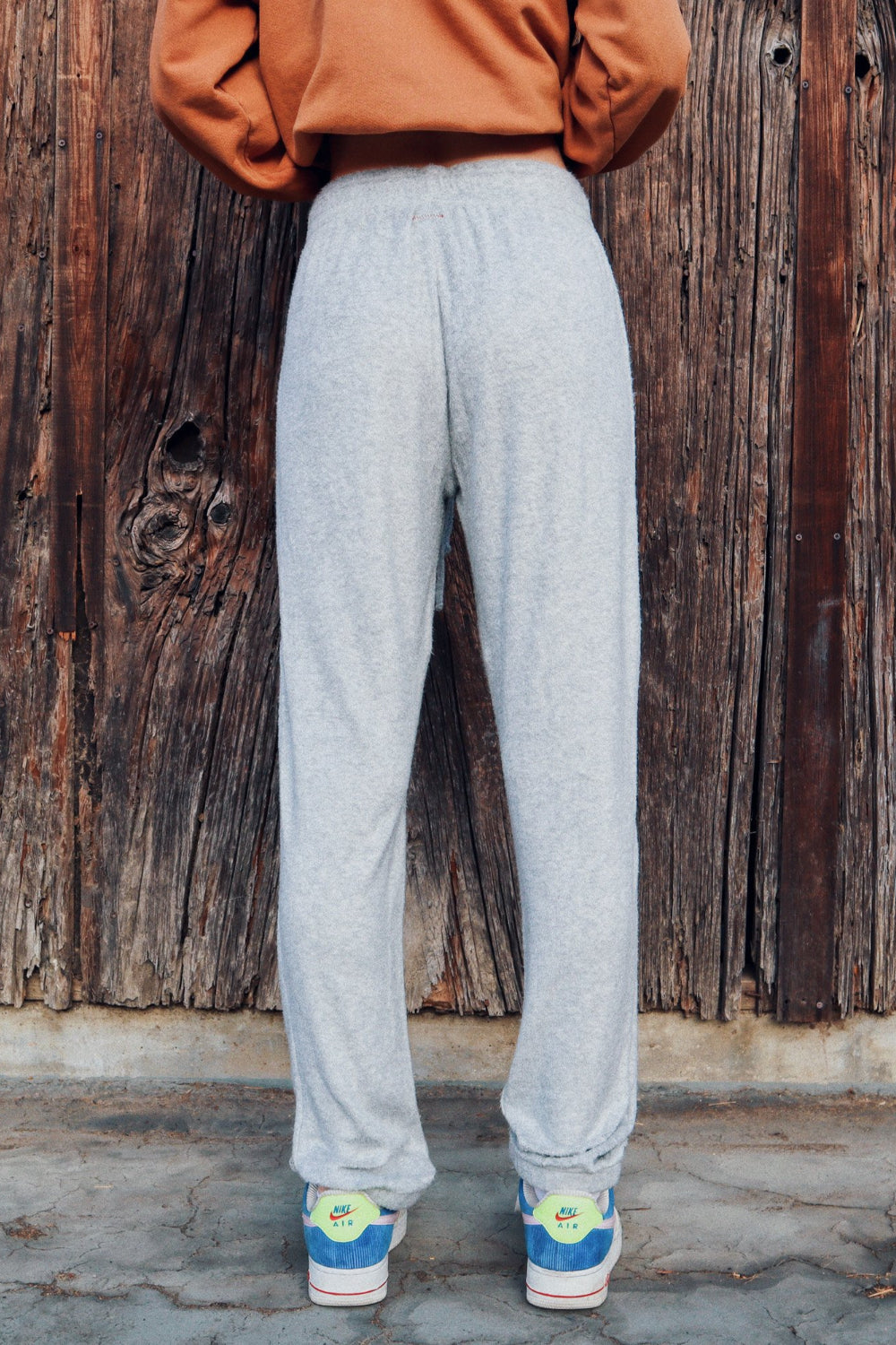 A pair of stylish Heather Gray Bamboo Joggers with a relaxed fit and drawstring waistband, showcasing their soft texture and eco-friendly material.