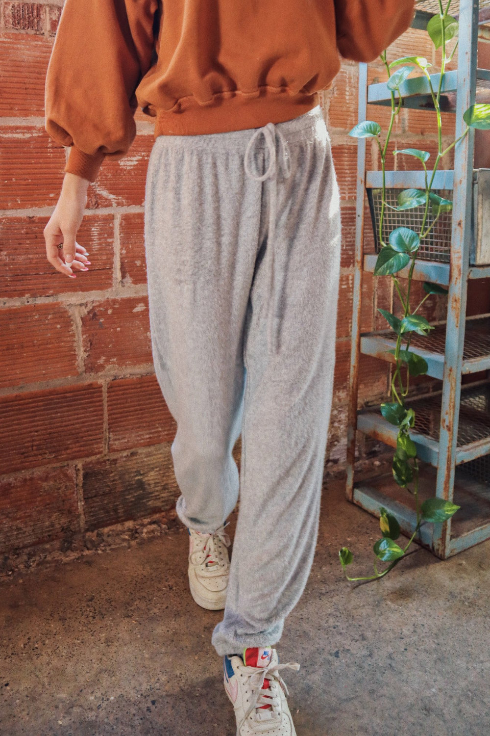 A pair of stylish Heather Gray Bamboo Joggers with a relaxed fit and drawstring waistband, showcasing their soft texture and eco-friendly material.