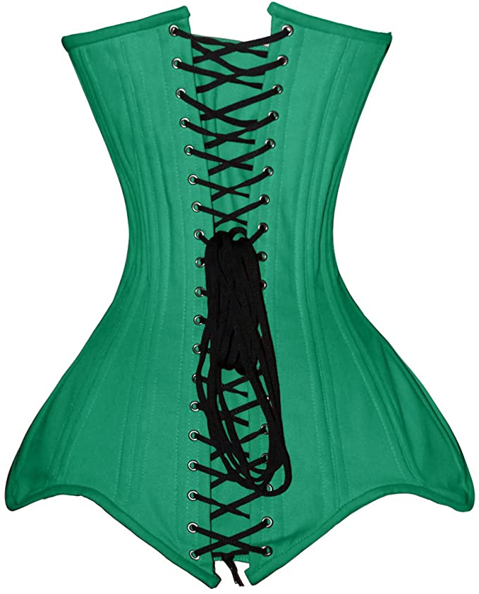 The Dea Steel Boned Overbust Corset in black, showcasing its elegant design and sturdy steel boning.