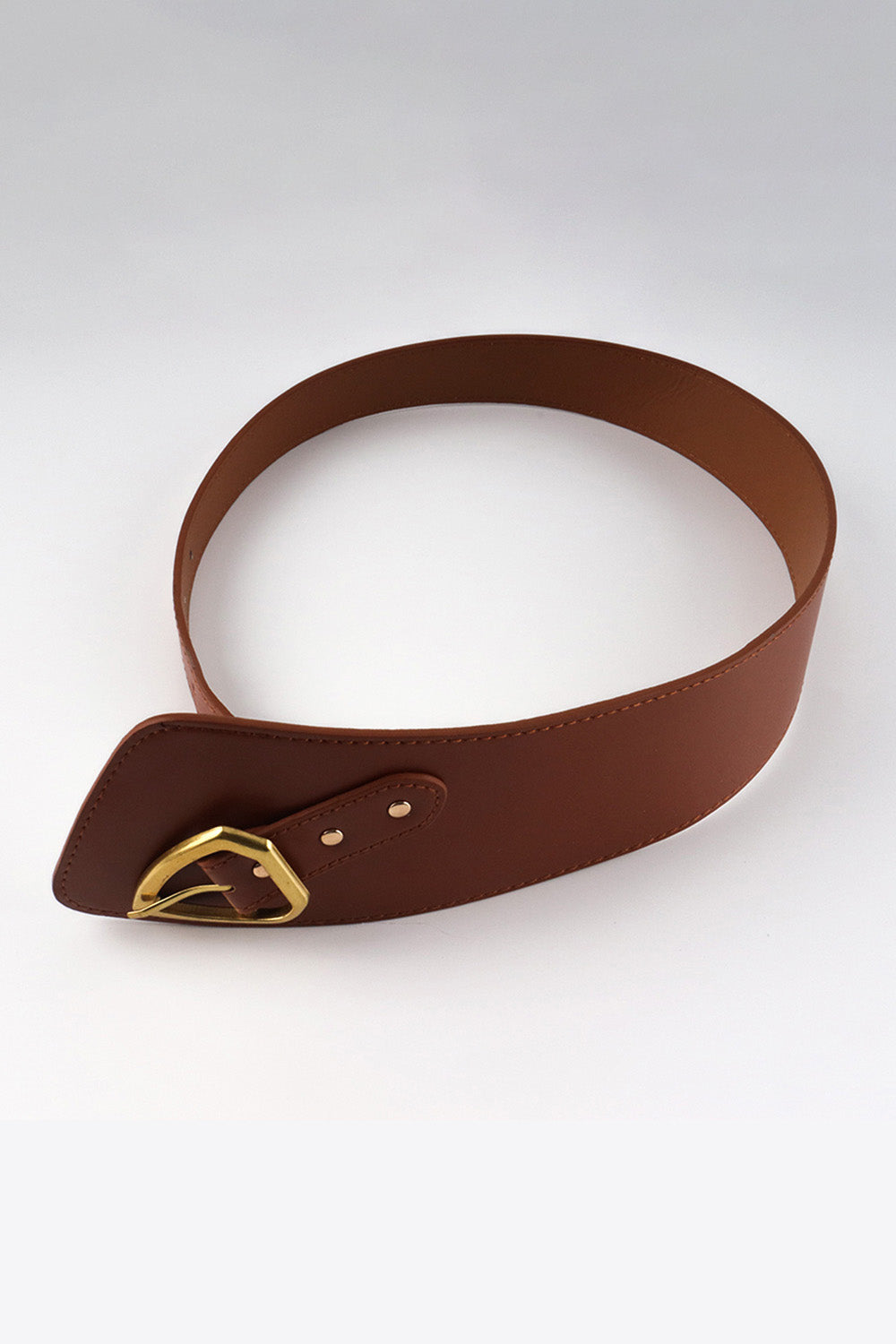 The Olivet PU Leather Belt showcasing its sleek design and durable buckle, perfect for any outfit.