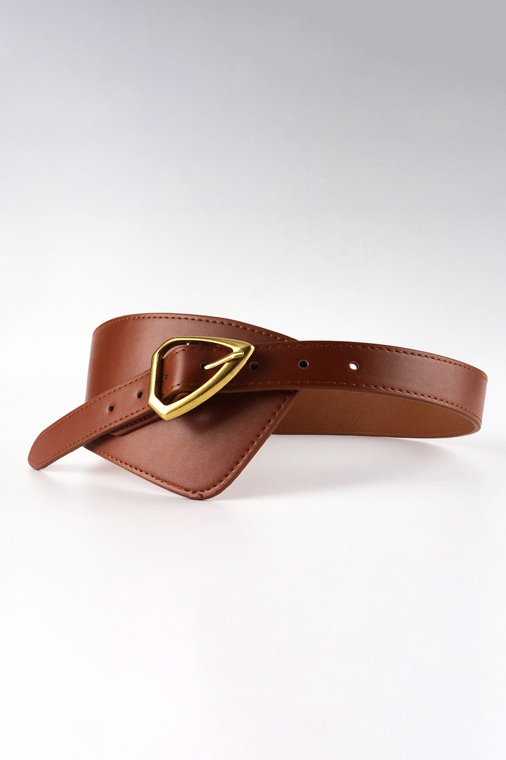 The Olivet PU Leather Belt showcasing its sleek design and durable buckle, perfect for any outfit.