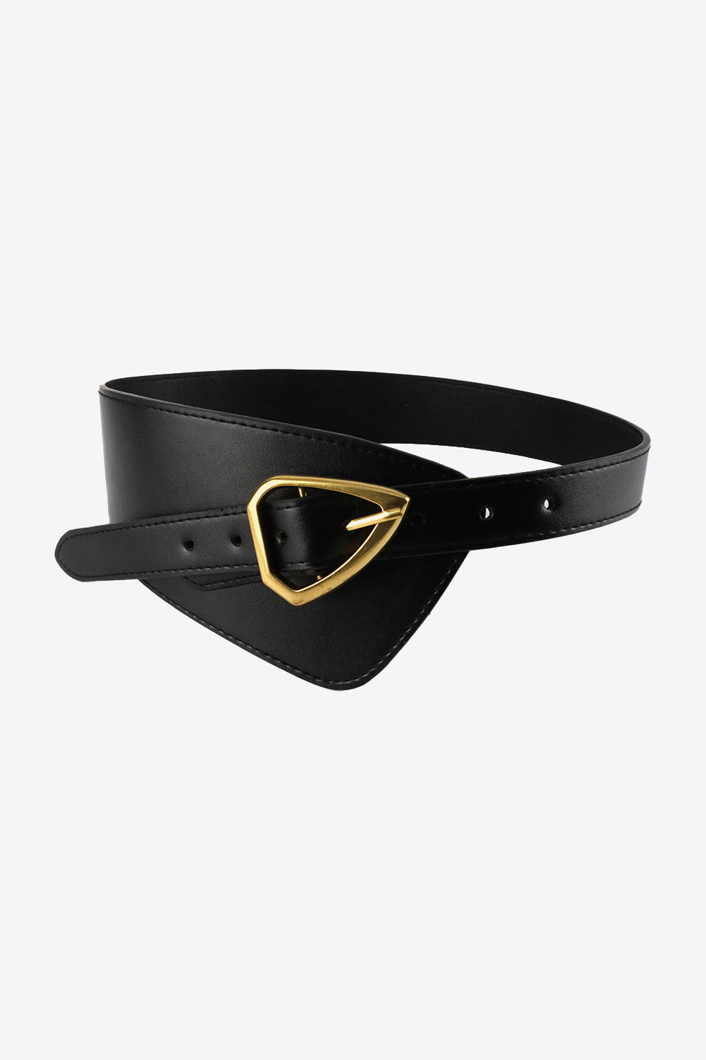 The Olivet PU Leather Belt showcasing its sleek design and durable buckle, perfect for any outfit.