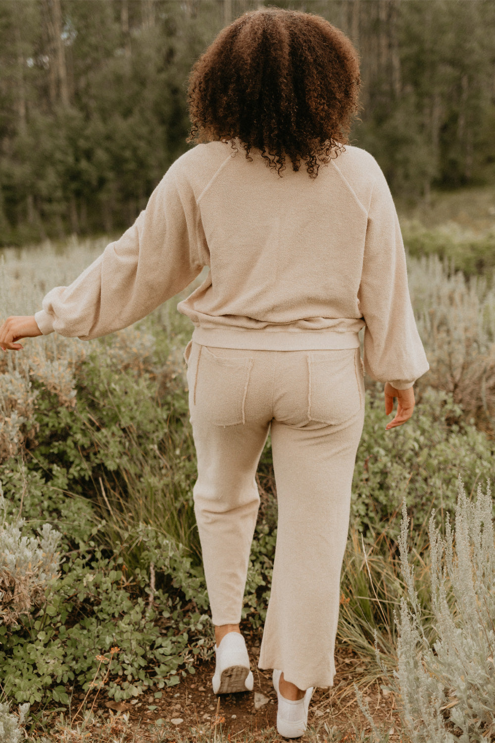 A pair of stylish Smile Pants in Vintage Black, featuring a drawstring waist and four pockets, perfect for all body types.