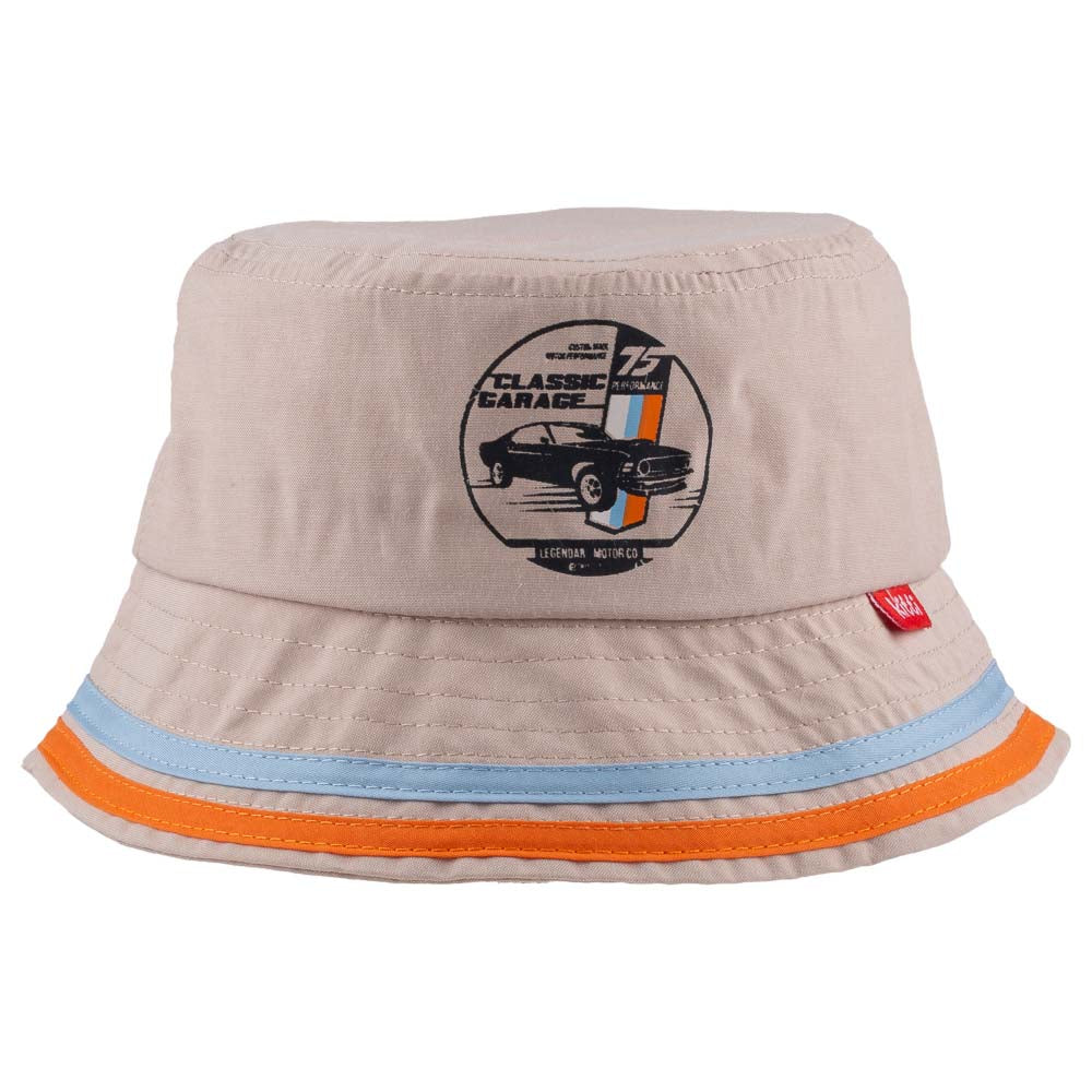 A stylish Toddler Fedora summer hat for kids featuring a fun cartoon car print, made from soft and breathable material.