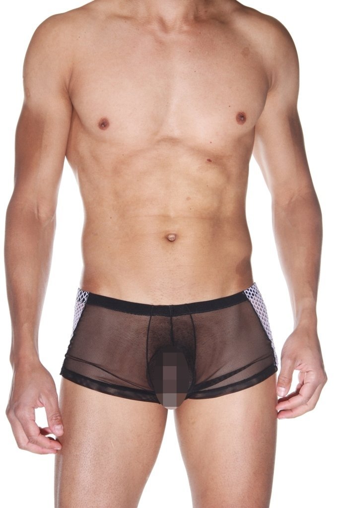 A pair of transparent sexy panties for men, showcasing a seamless design and high-quality fabric, perfect for comfort and allure.