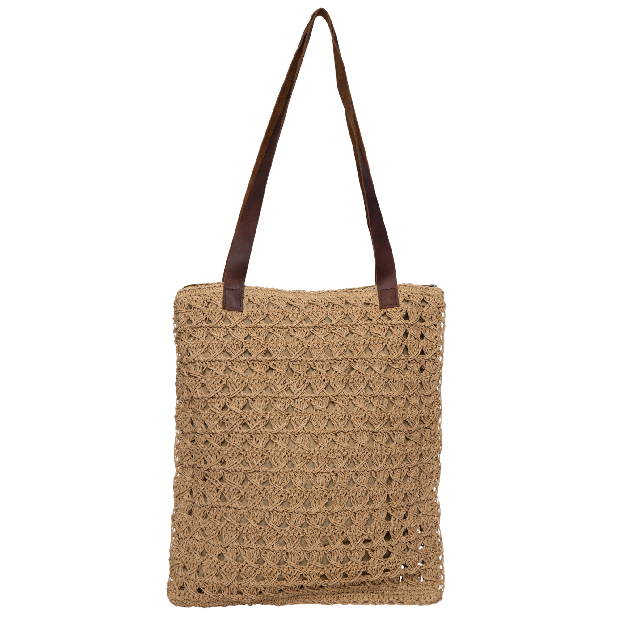 A stylish beige Twist Nonna Crochet Tote showcasing intricate twist crochet design, perfect for any occasion.