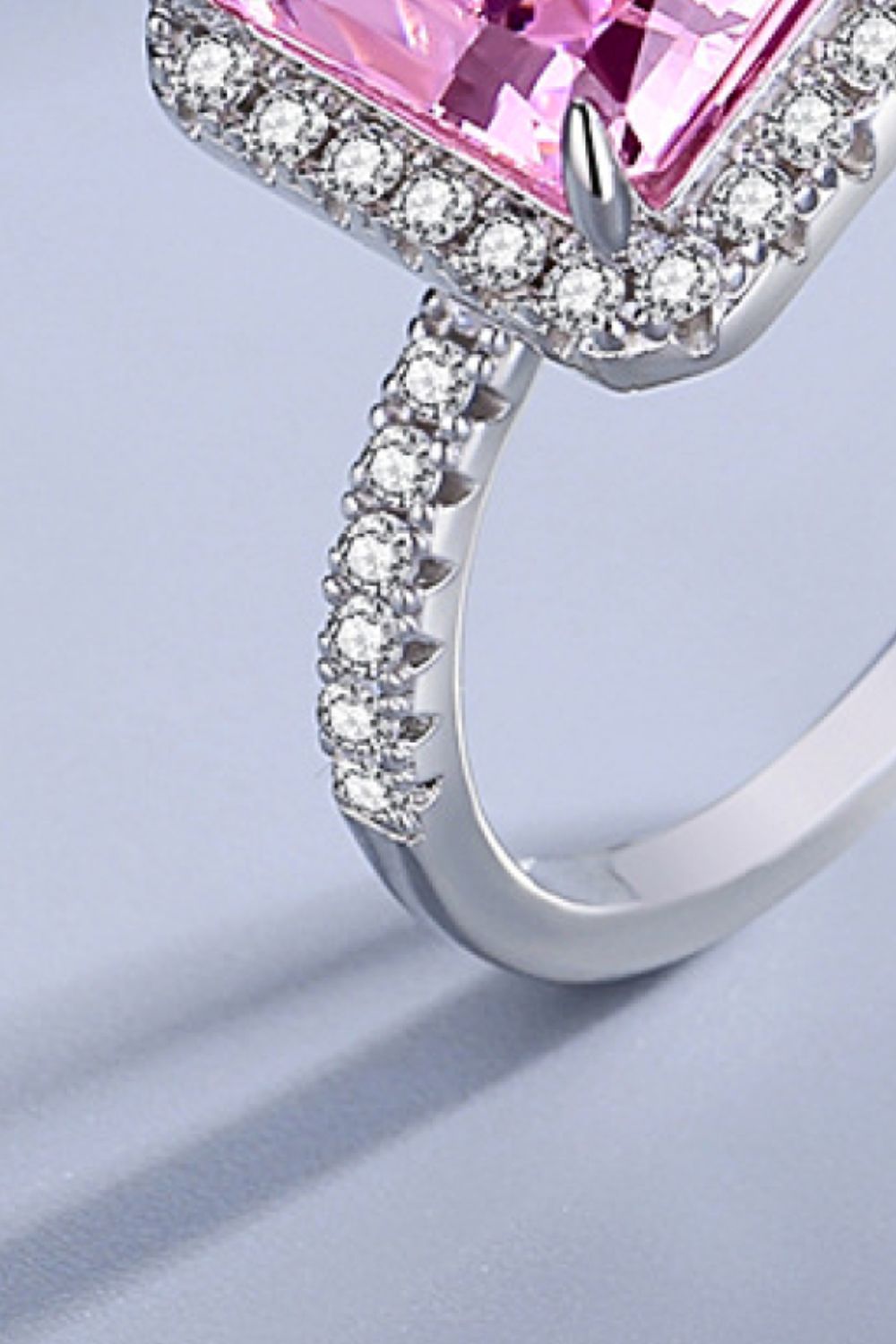 A stunning Unique and Chic 925 Sterling Silver Cubic Zirconia Ring showcasing its polished finish and sparkling stone.