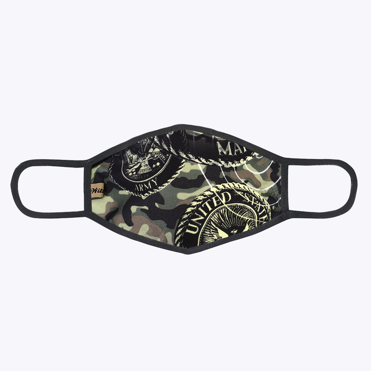 US Army 3-Layered Face Cover featuring a unique print design, made from durable polyester and cotton, suitable for unisex wear.