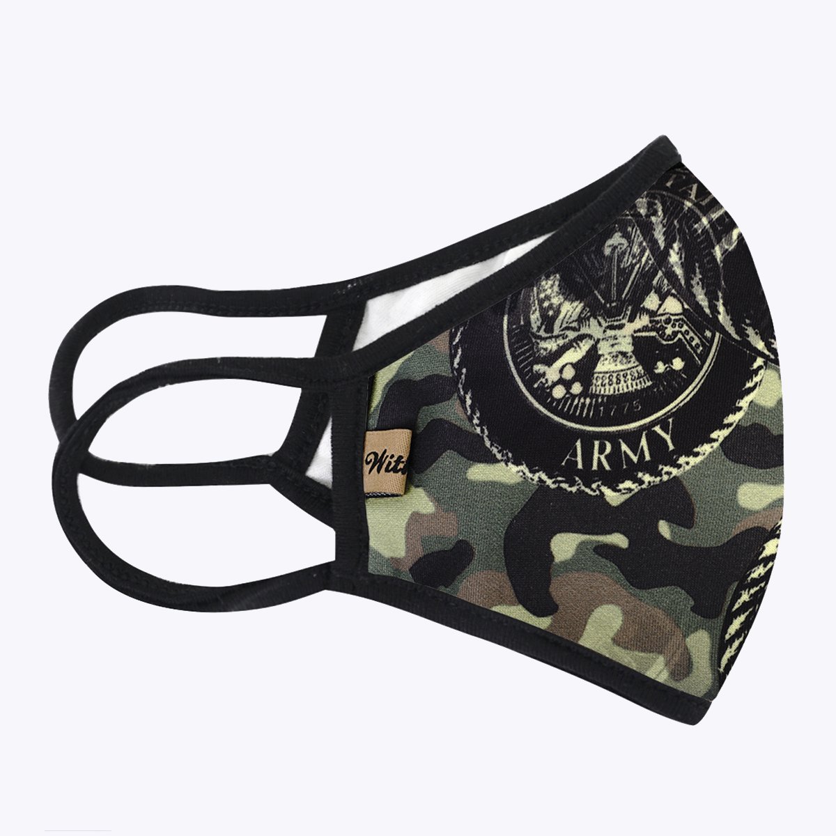 US Army 3-Layered Face Cover featuring a unique print design, made from durable polyester and cotton, suitable for unisex wear.