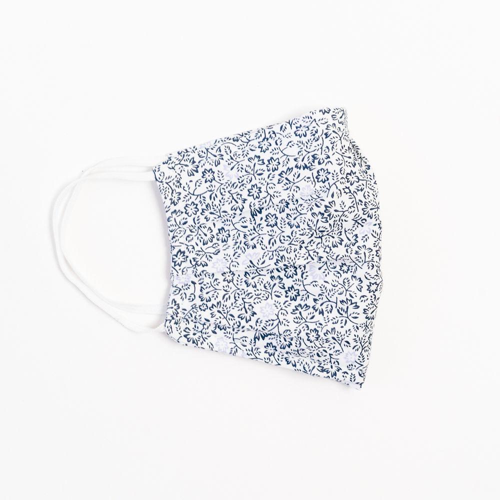 Vintage Vines Face Mask made of breathable cotton with a stylish design, featuring pleats for comfort and a pocket for filter insertion.