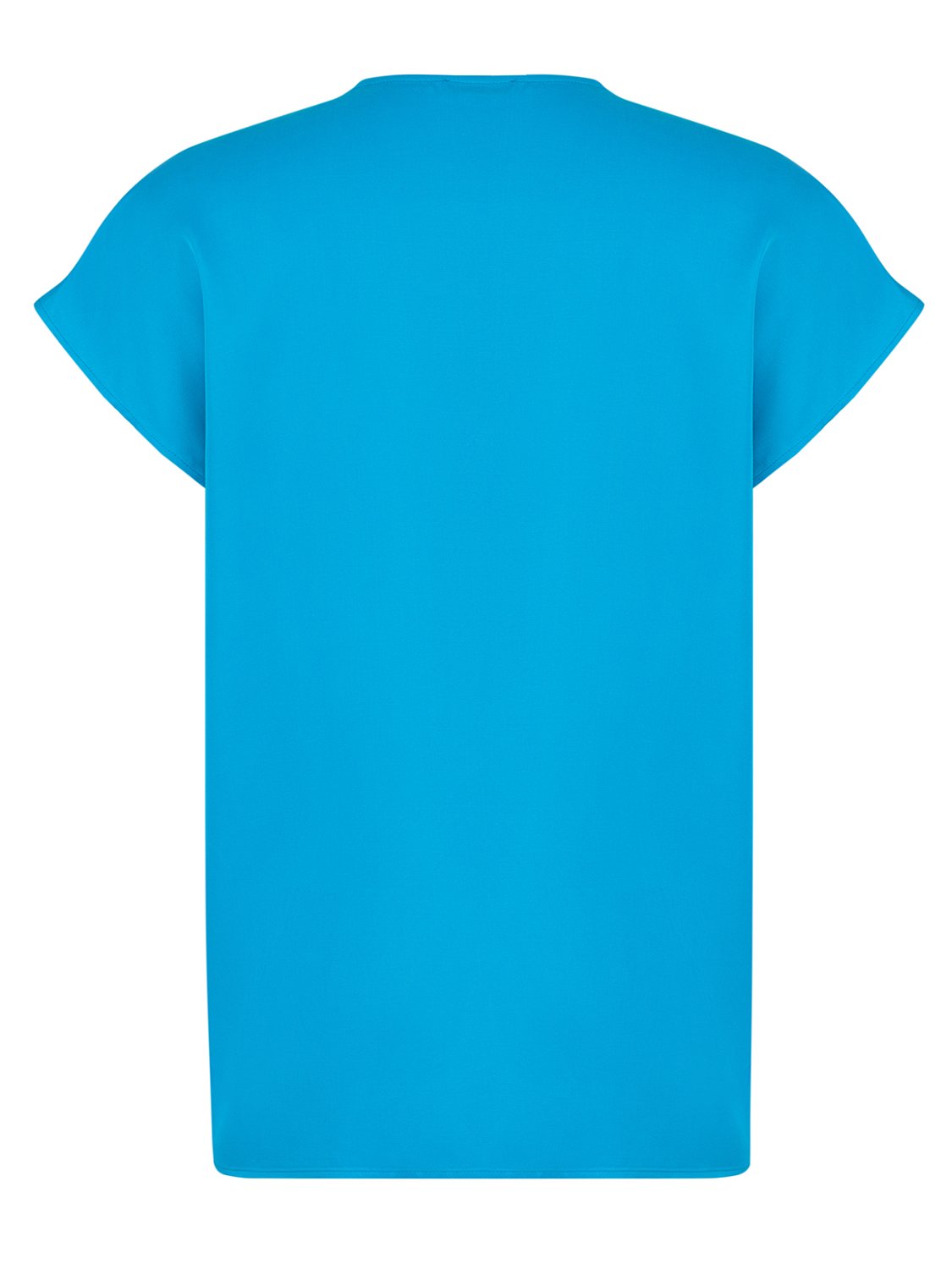 A stylish V-Neck Short Sleeve Top with a satin effect and flounced hem, perfect for summer wear.