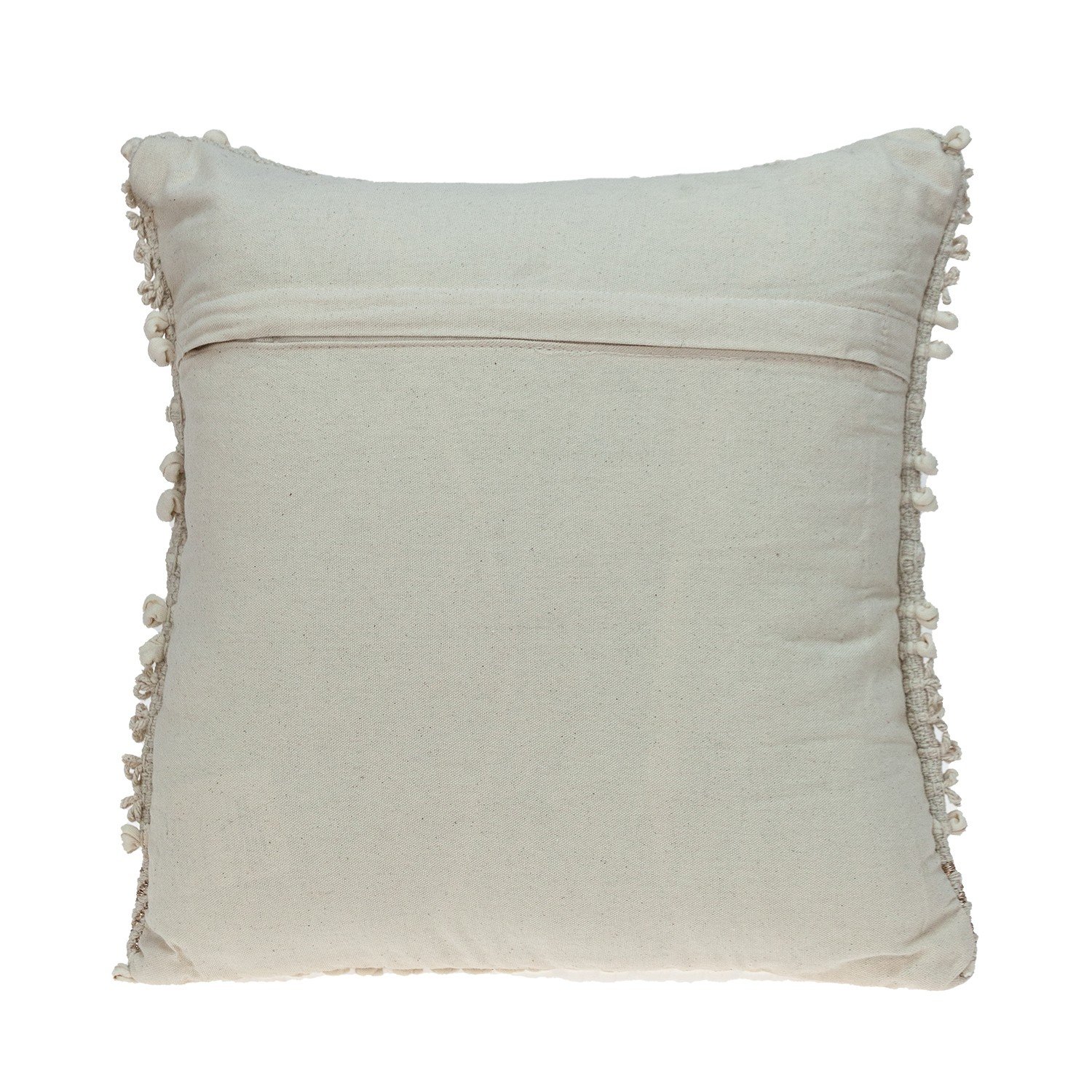 Warm Ivory Chunky Throw Pillow with hand-woven texture and zipper closure, perfect for cozy home decor.